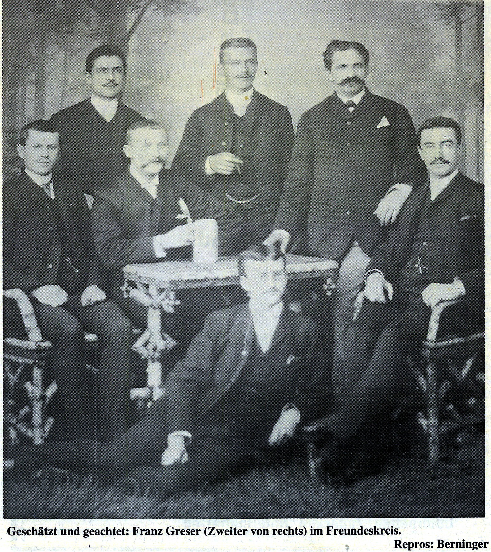 Geschätzt und geachtet: Franz Greser (zweiter von rechts) im Freundeskreis