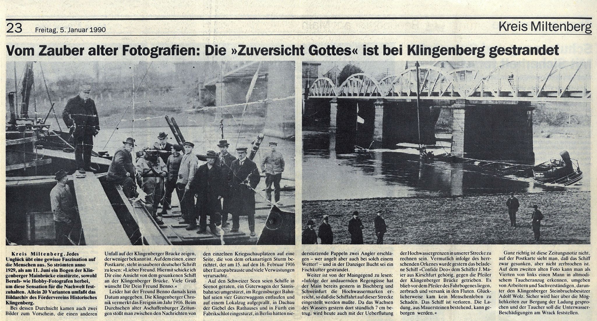 Zeitungsartikel vom 05.01.1990