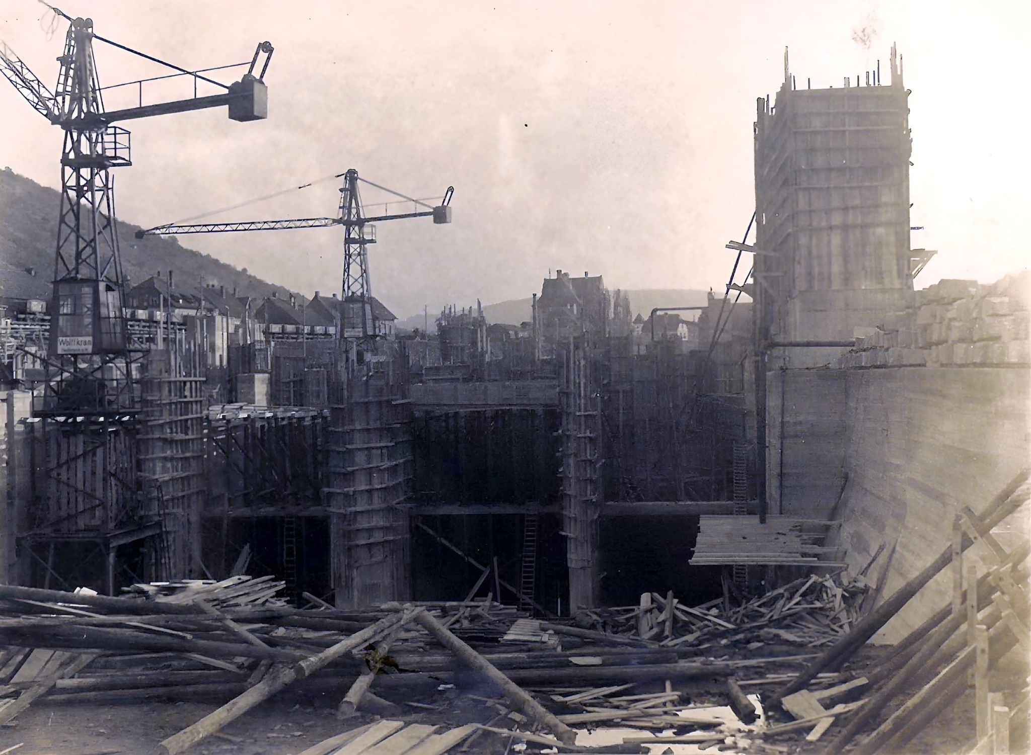 Bau des Kraftwerks 1929