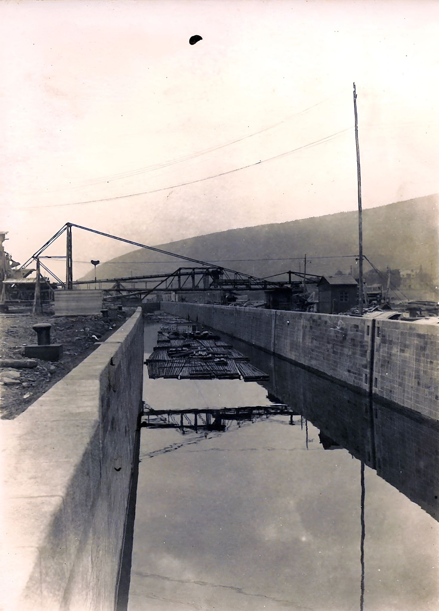 Bau der Schleusenkammer 1929