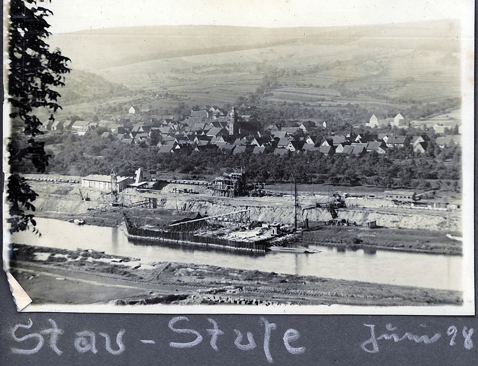 Bau der Staustufe 1928