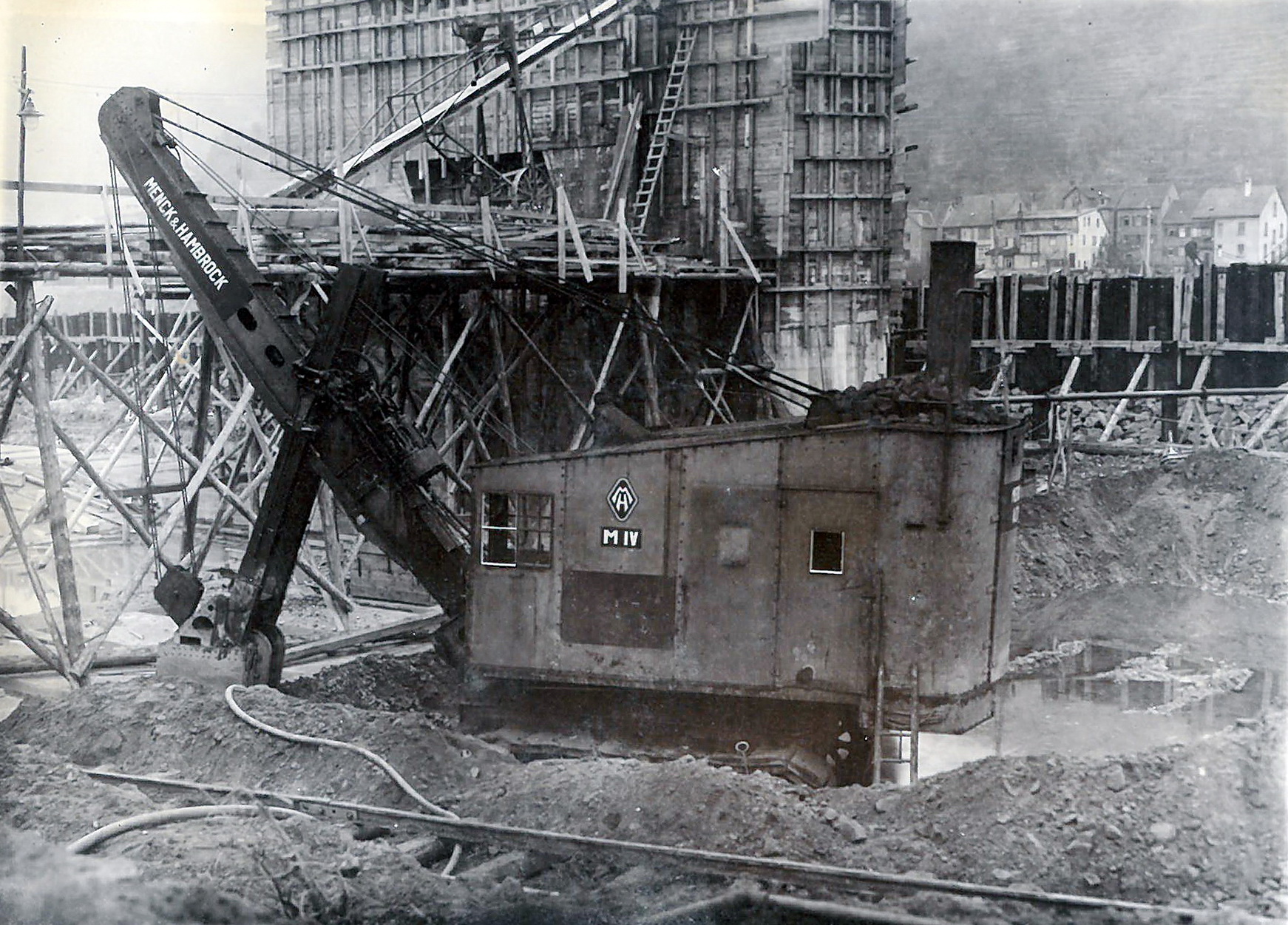 Bau der Staustufe 1928