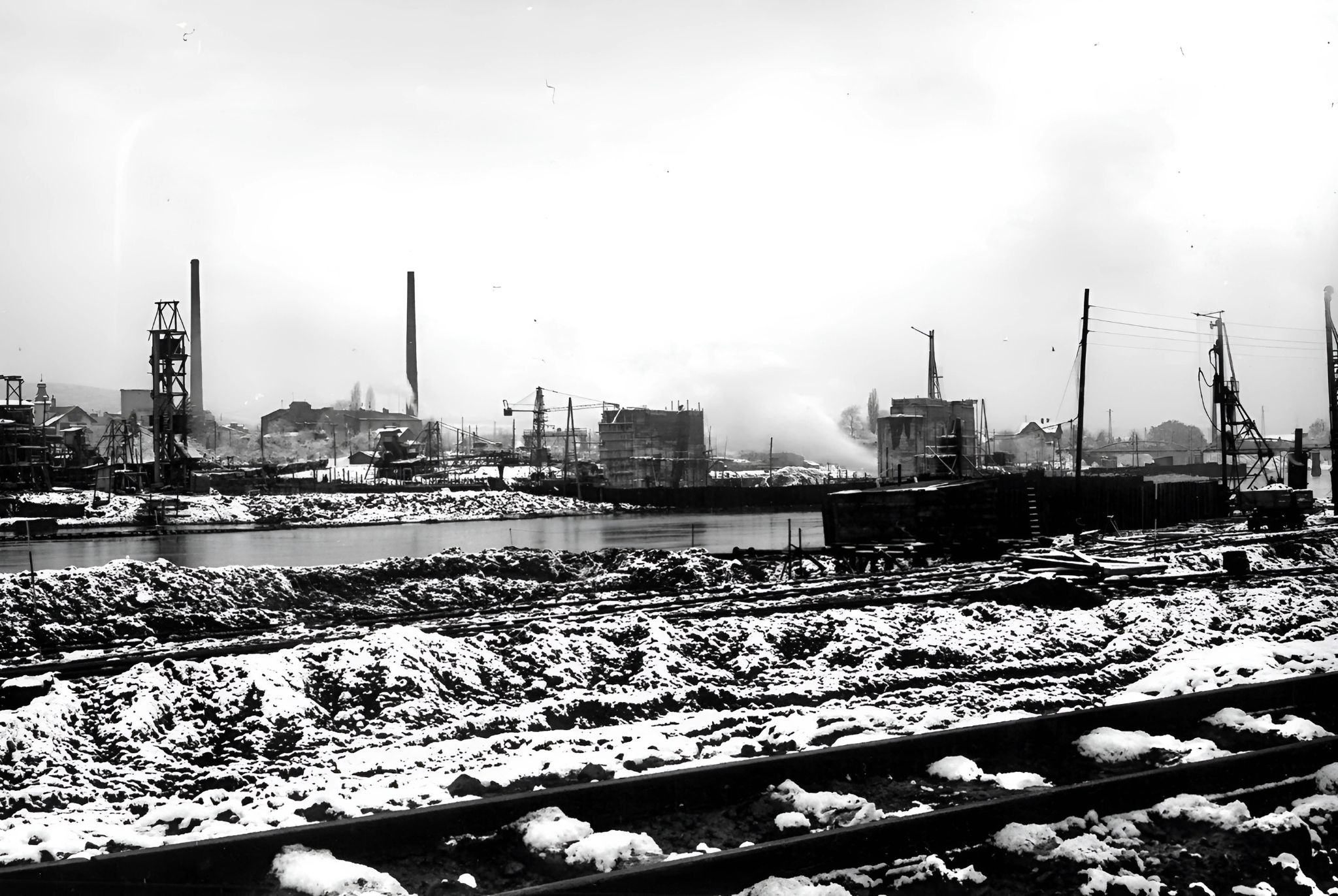 Bau der Staustufe 1929