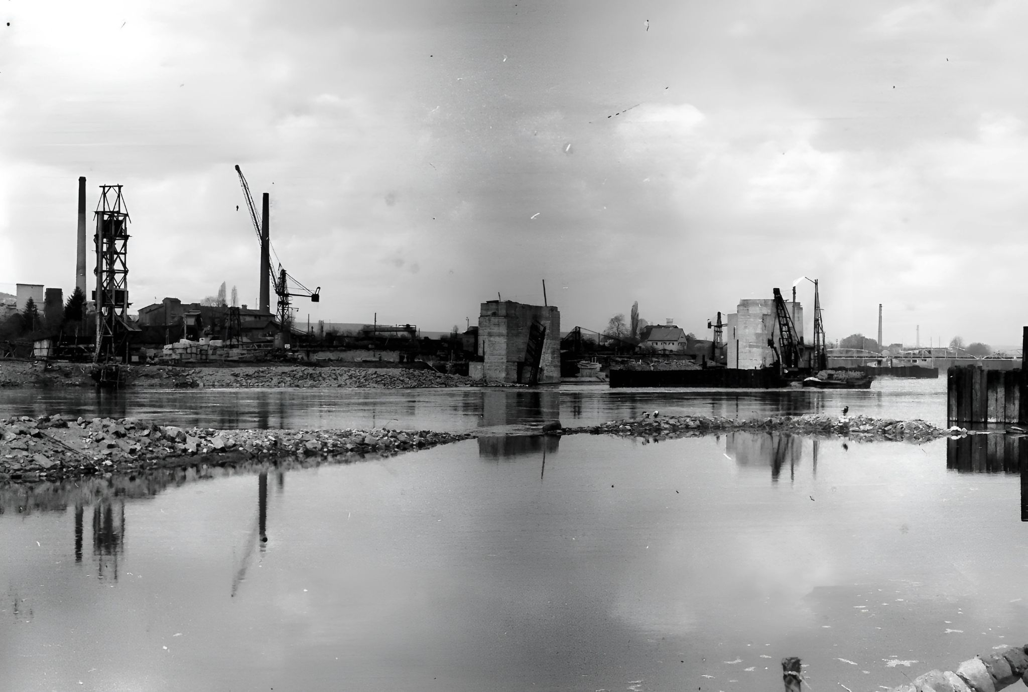 Bau der Staustufe 1929