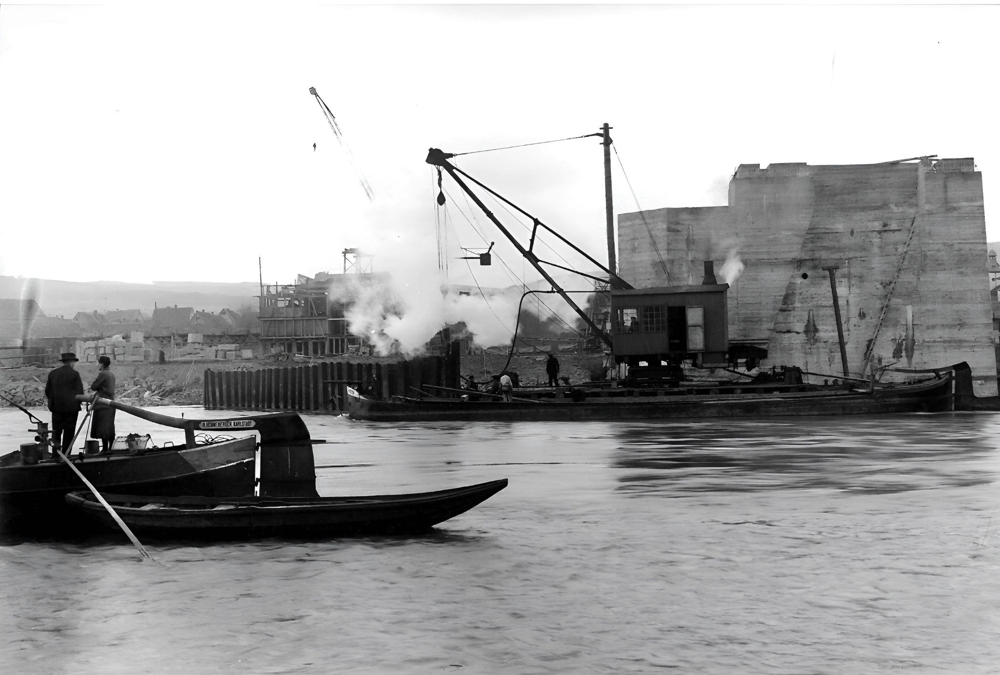 Bau der Staustufe 1929