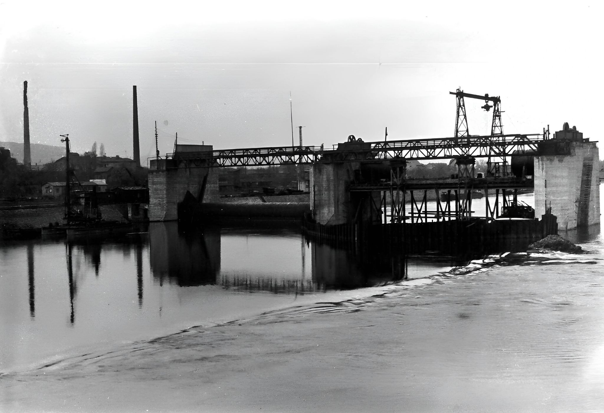 Bau der Staustufe 1929