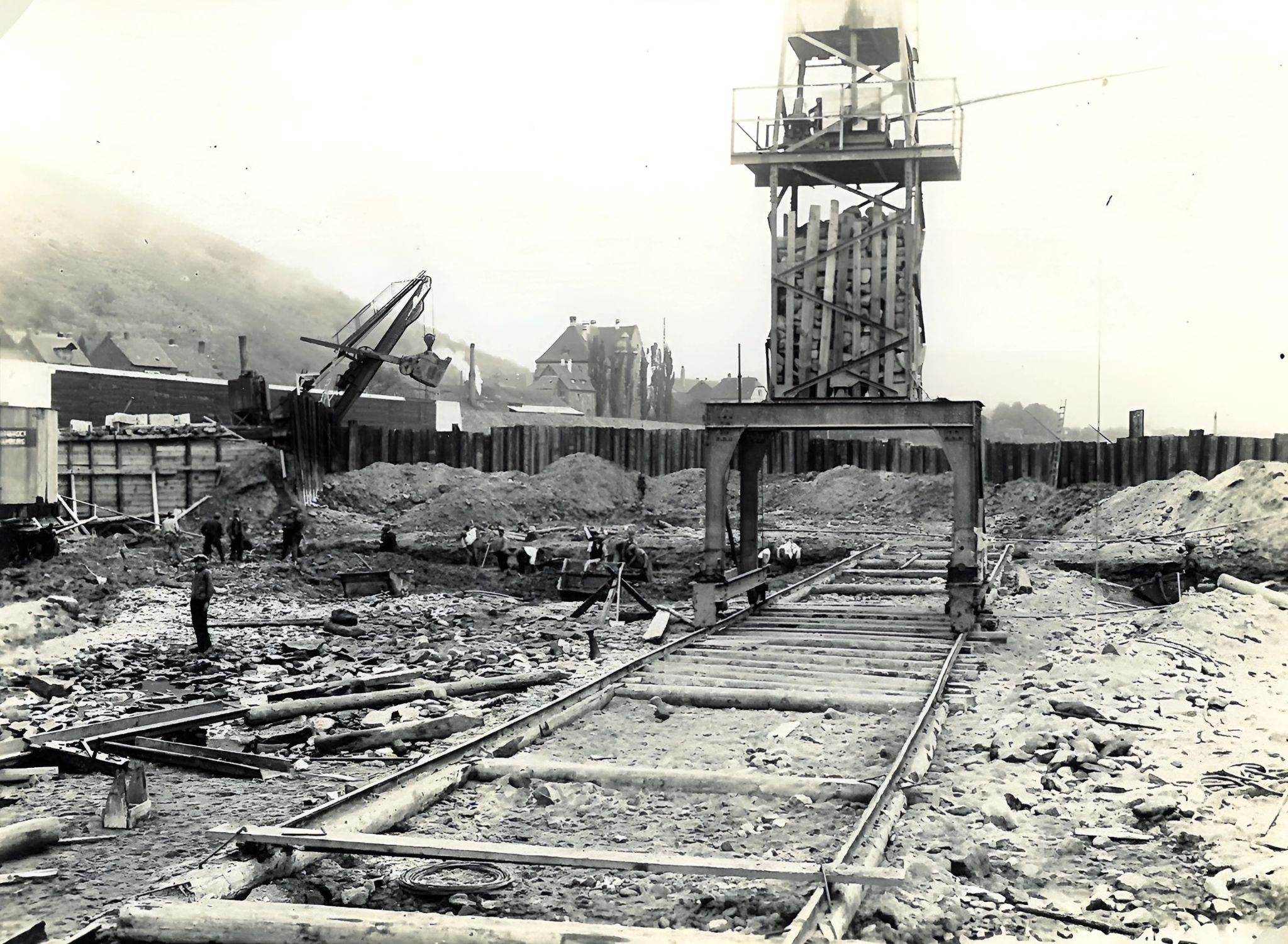 Bau des Kraftwerks 1929