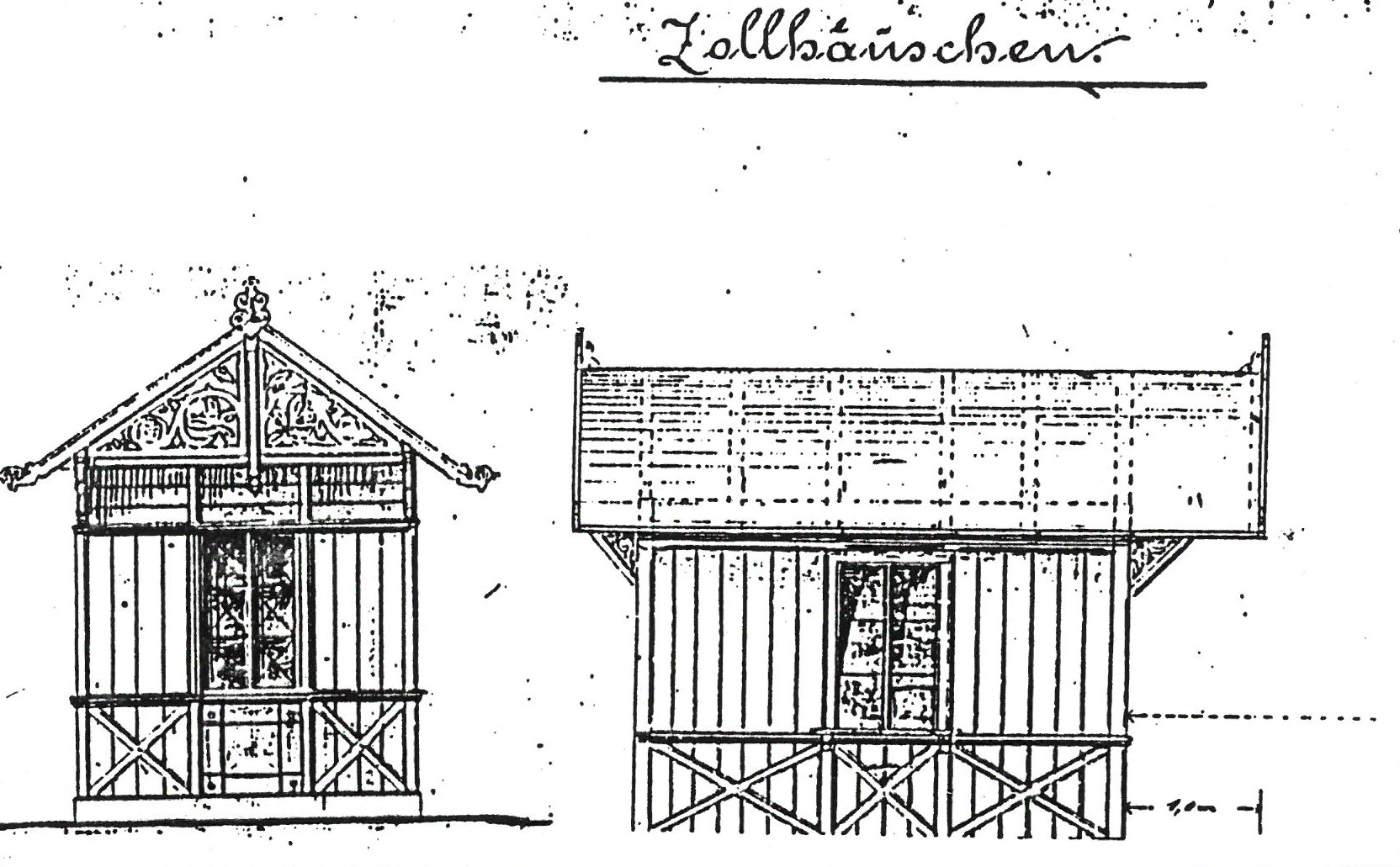 Skizze des Zollhäuschens