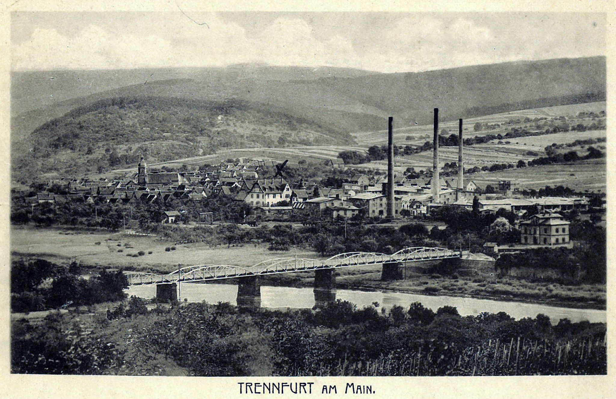 Die Mainbrücke im Jahr 1912