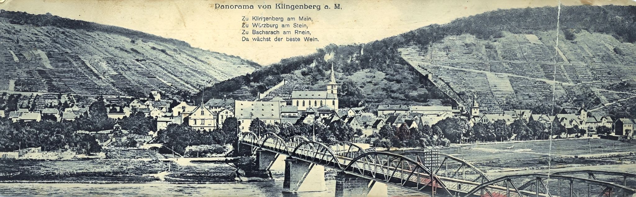 Panoramakarte mit Mainbrücke