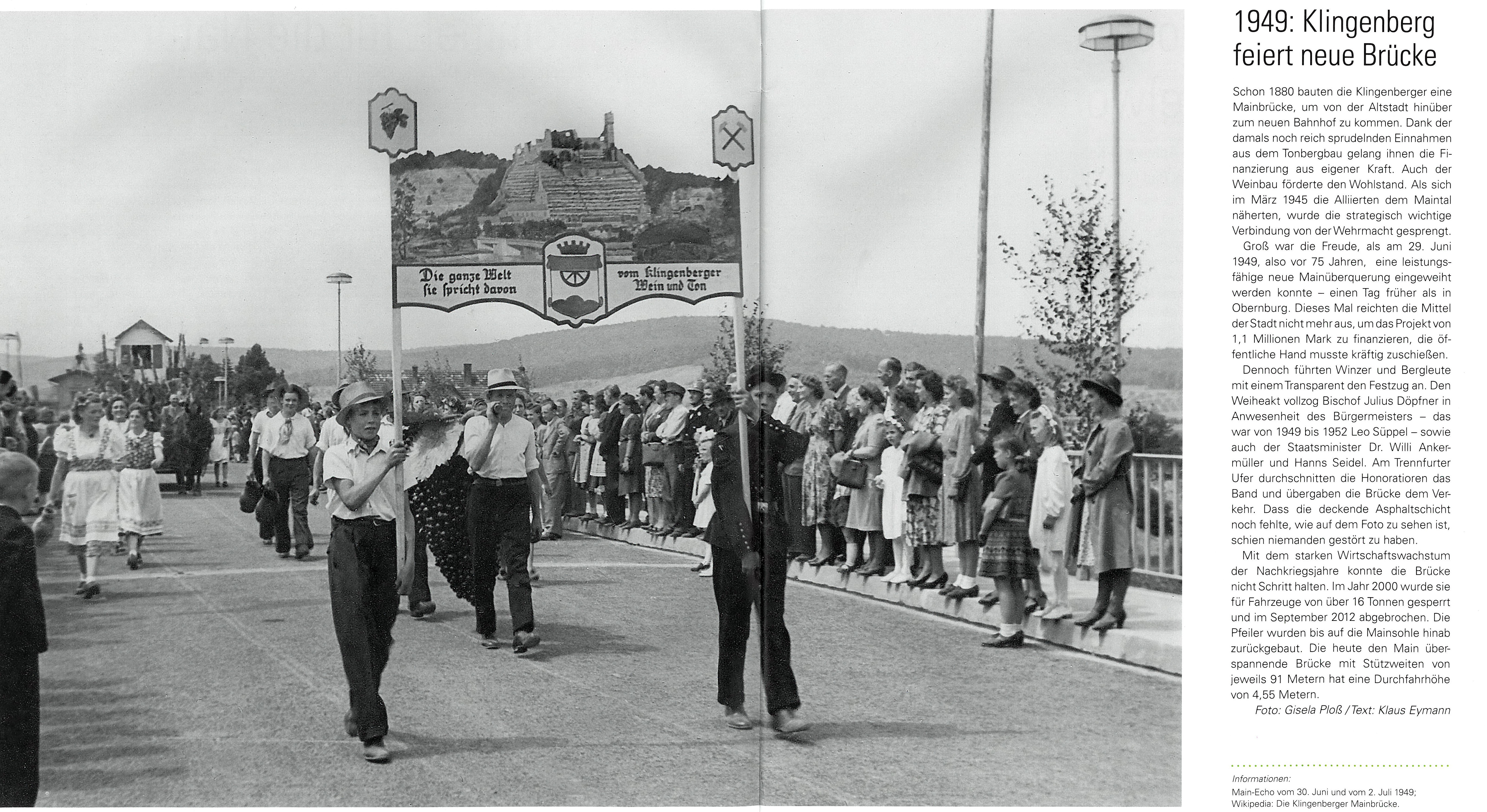 Klingenberg feiert die neue Mainbrücke