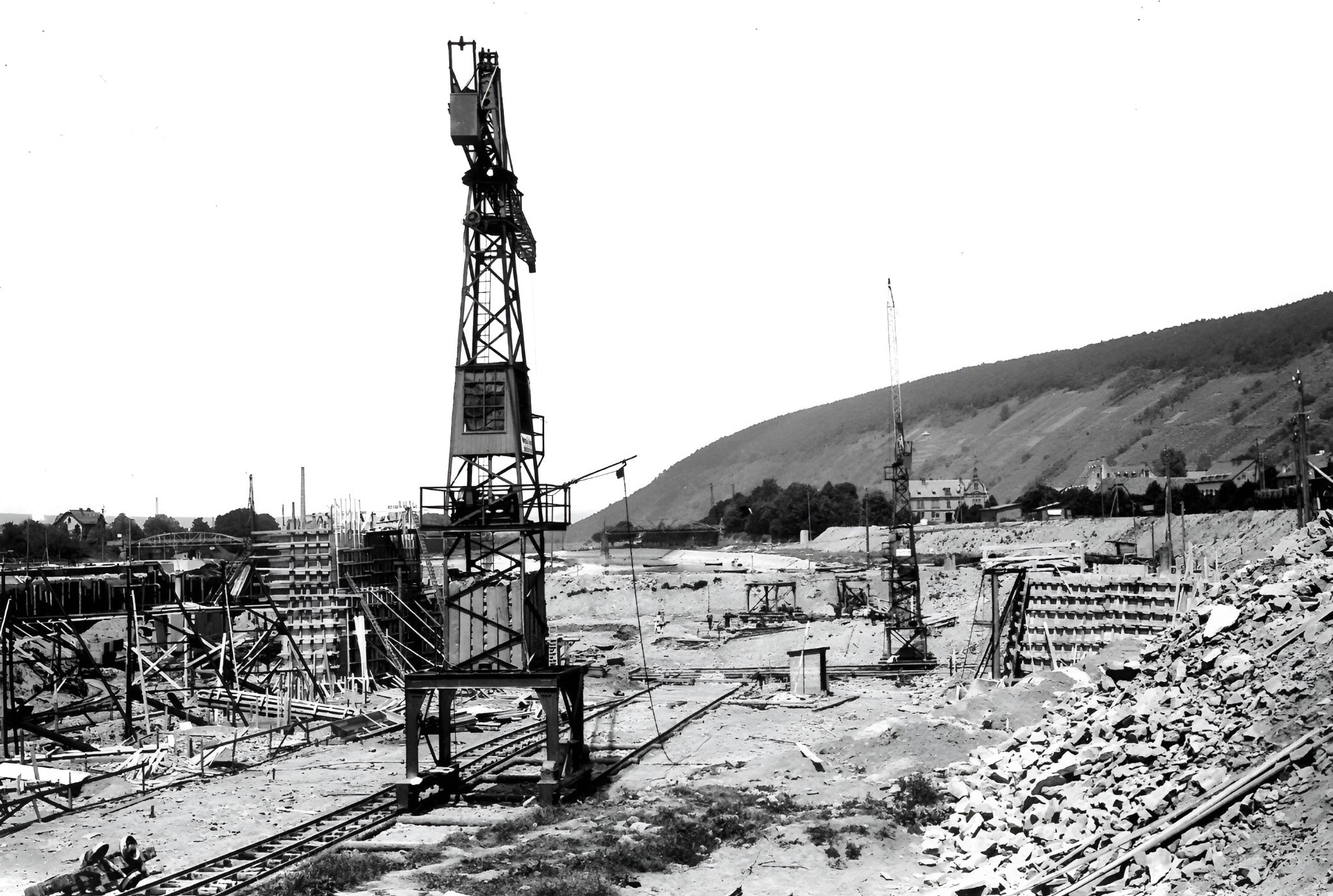 Aufschüttungen des Maindamms 1929