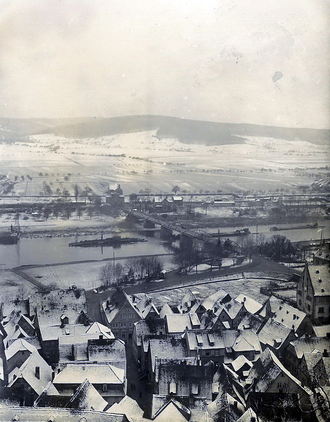 Der Main in der Winterlandschaft am 15.03.1928