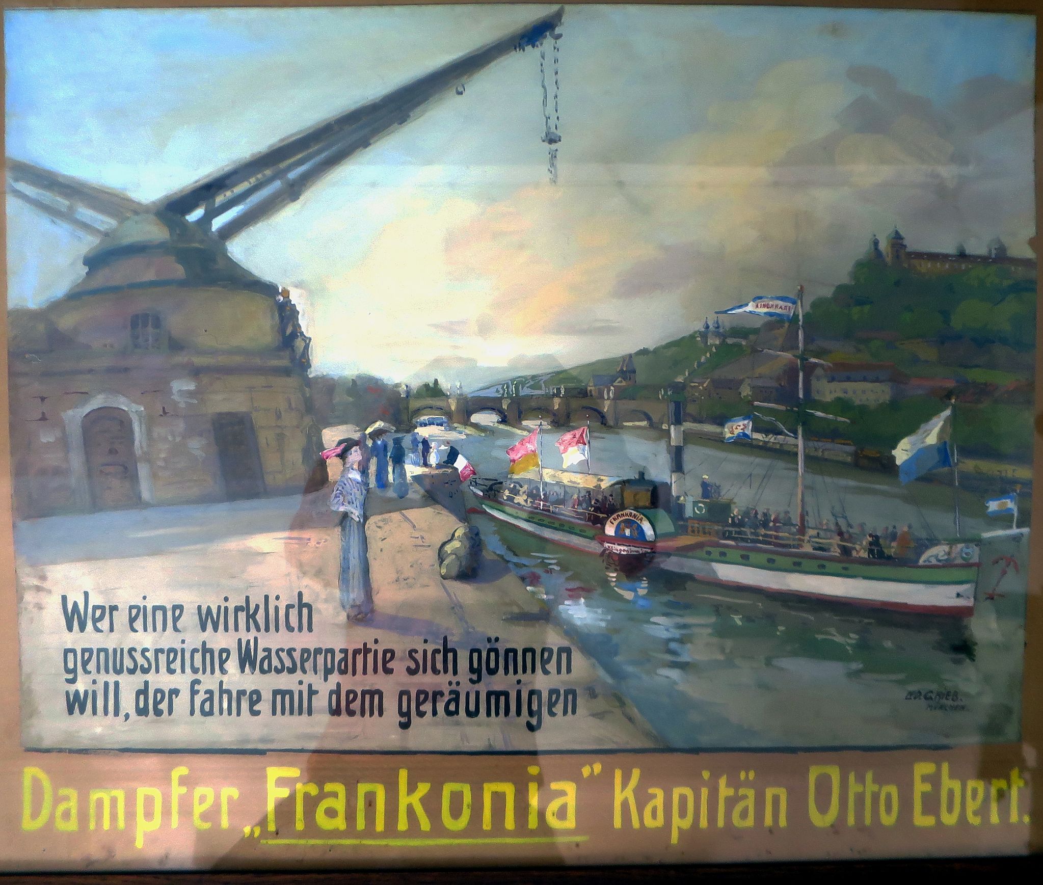 Der Raddampfer "Frankonia" am Würzburger Kran