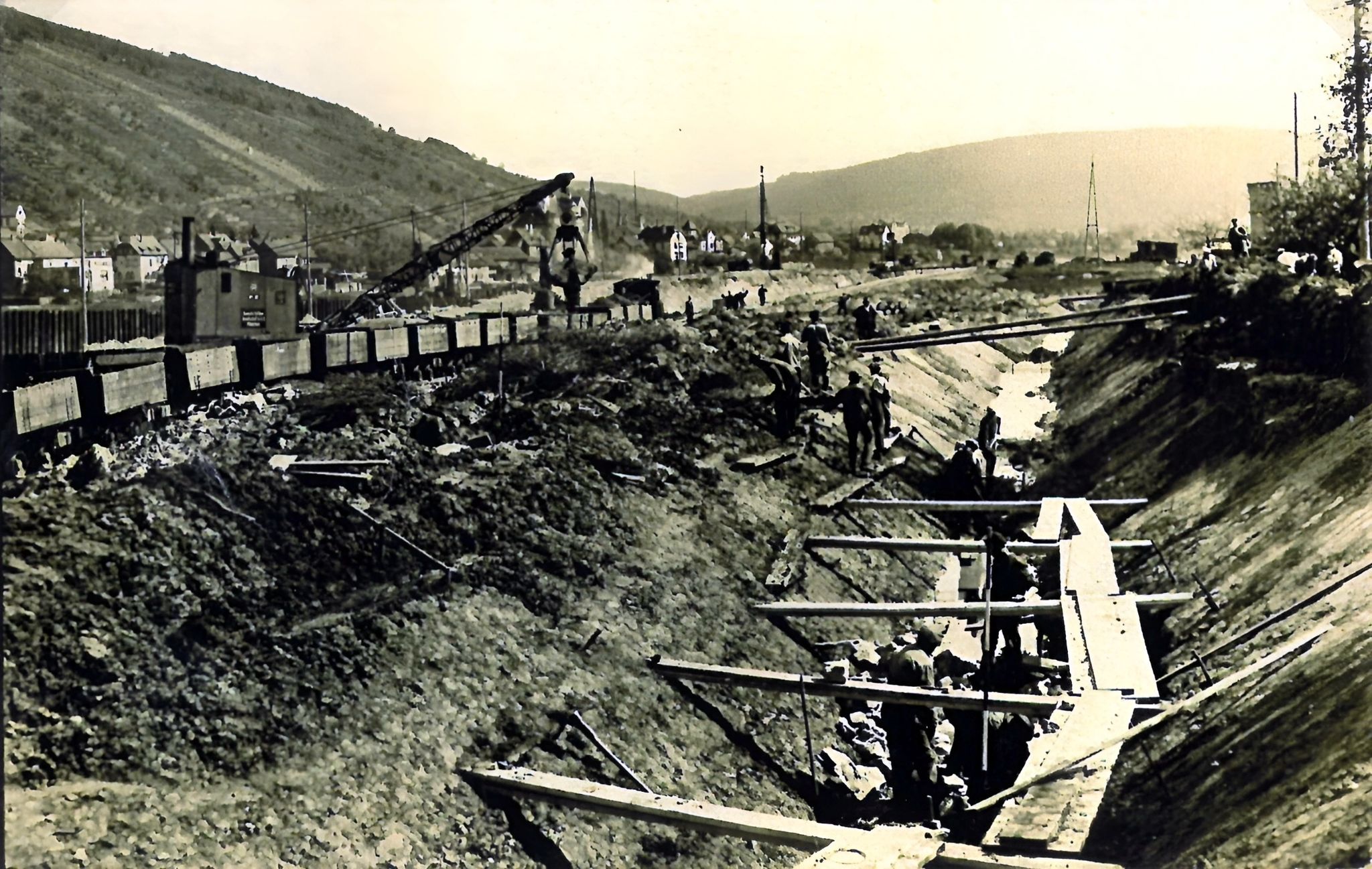 Bau der Schleusenkammer 1929
