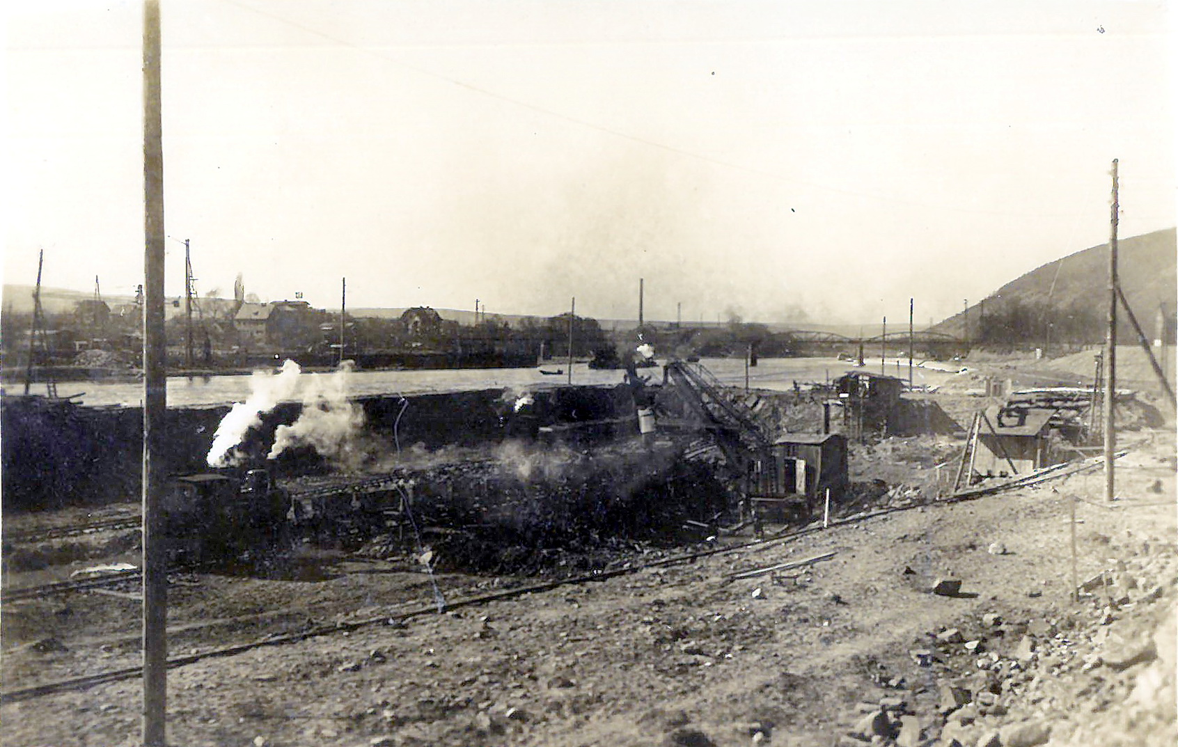 Bau der Staustufe 1929