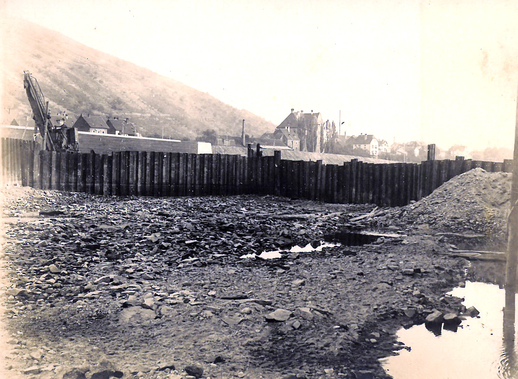 Bau der Staustufe 1929