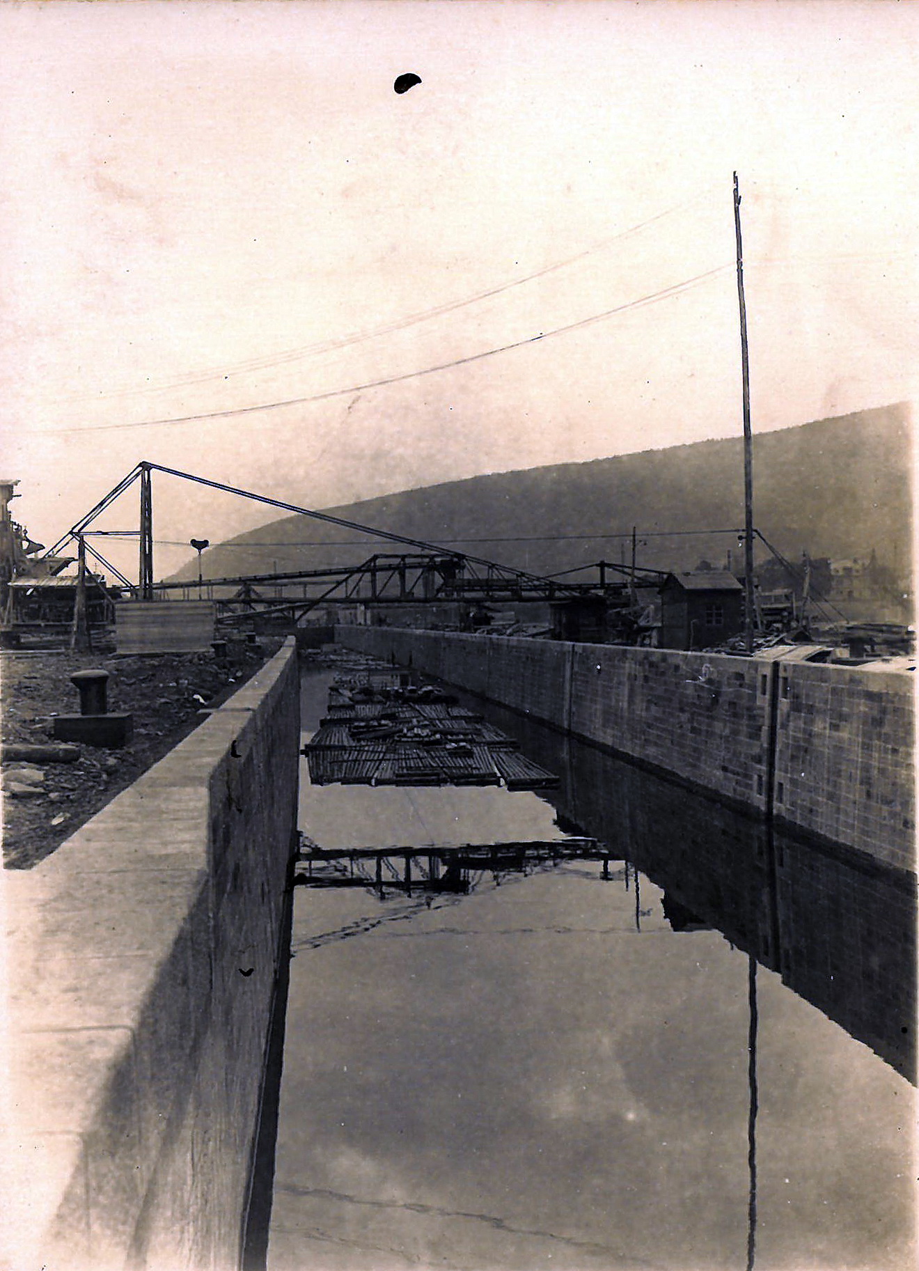 Bau der Staustufe 1929