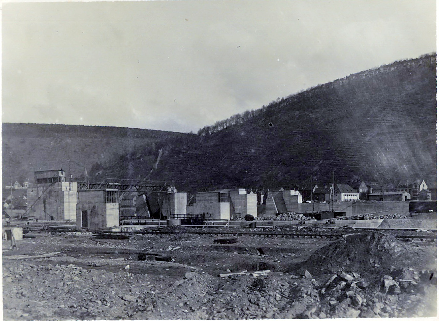 Bau der Staustufe 1929