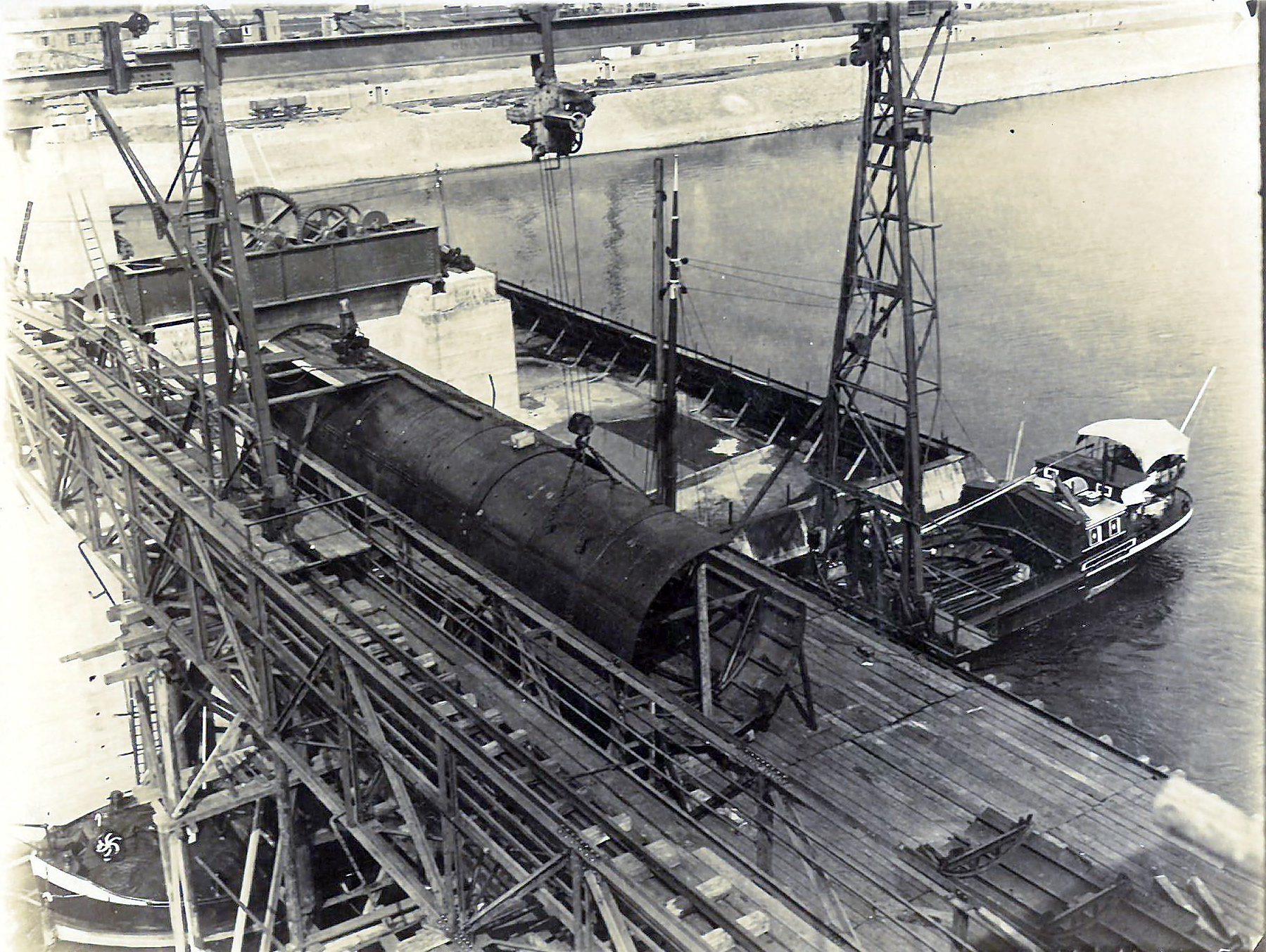 Bau der Staustufe 1929