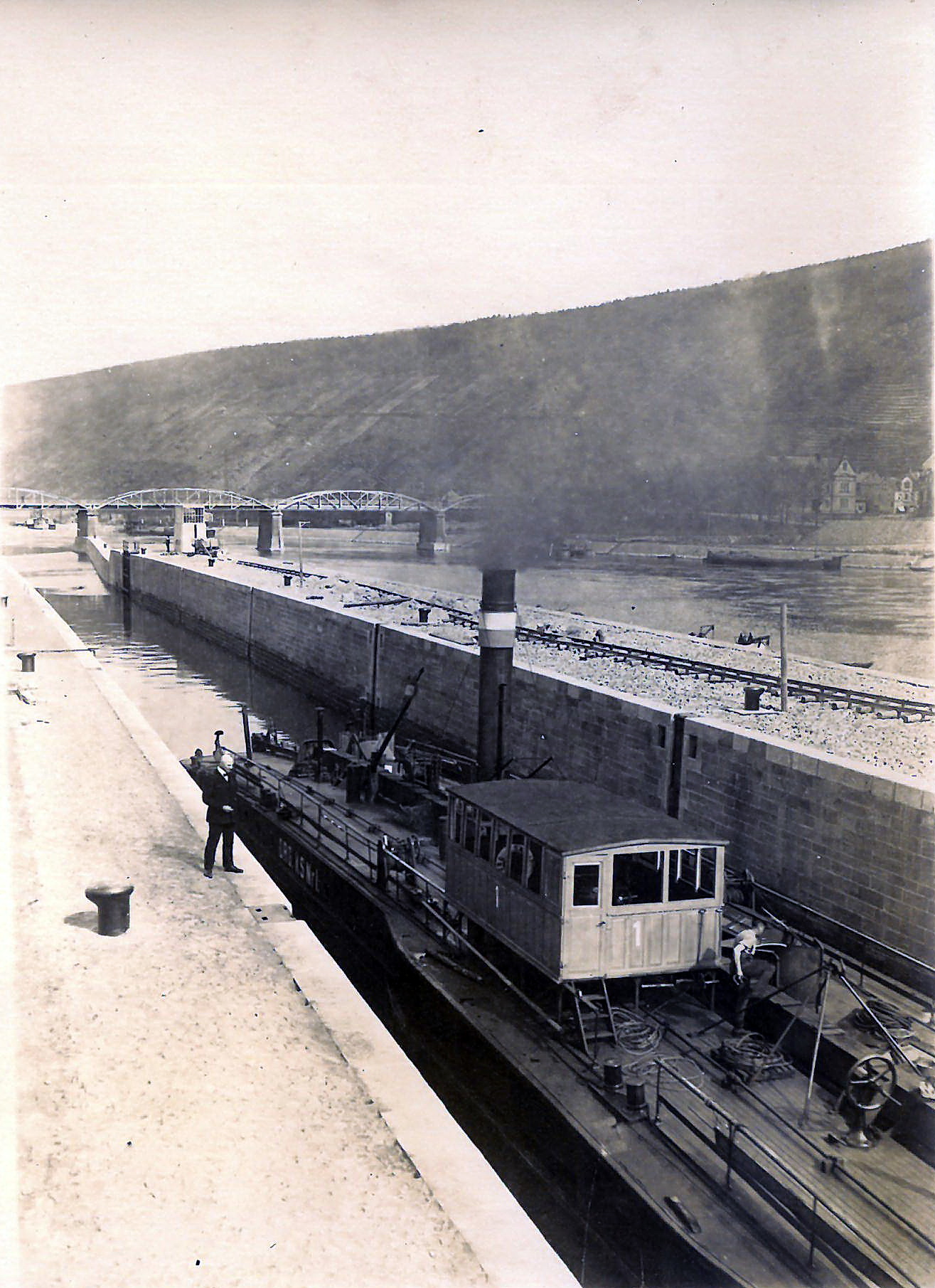 Bau der Staustufe 1929