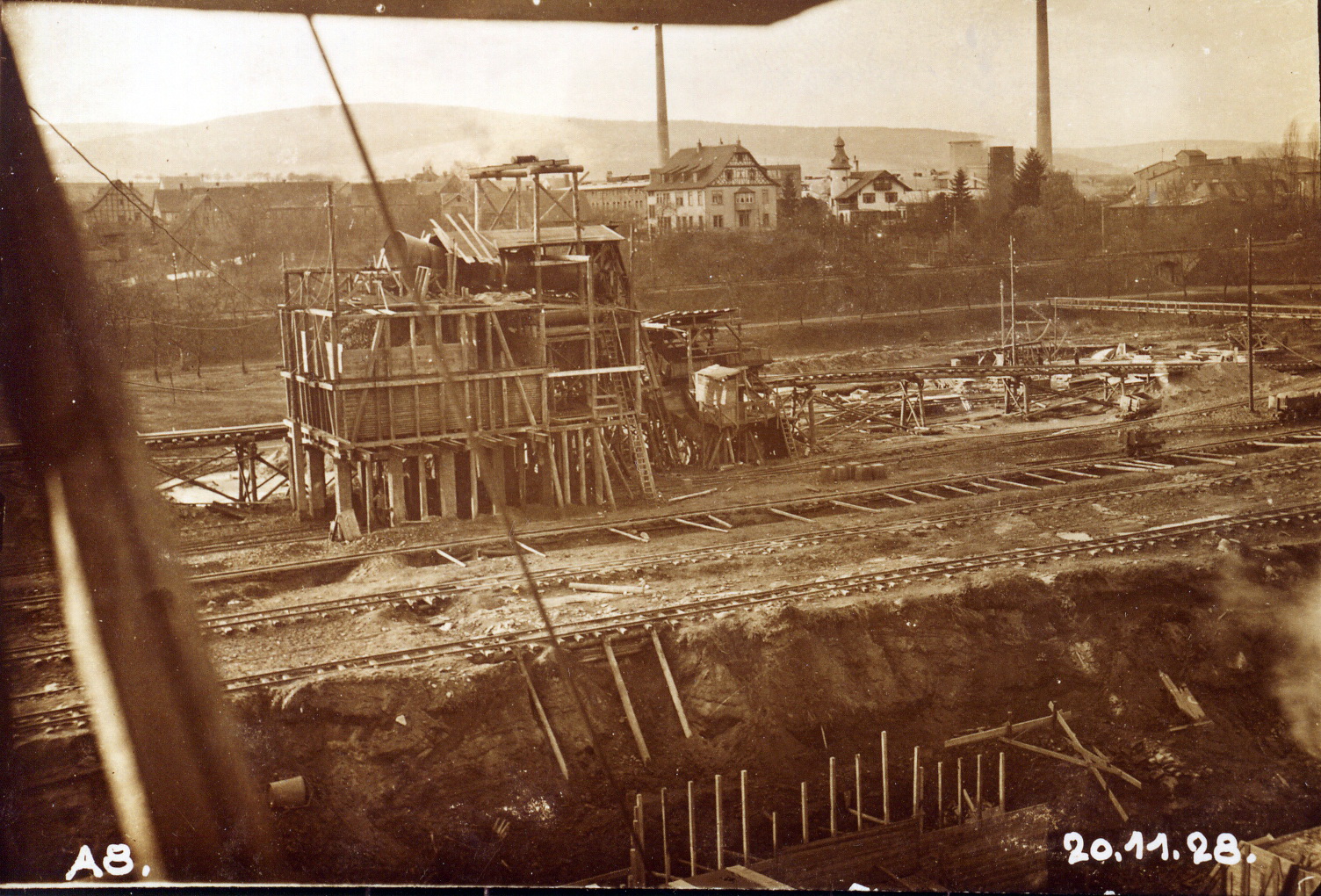 Bau der Staustufe 1928