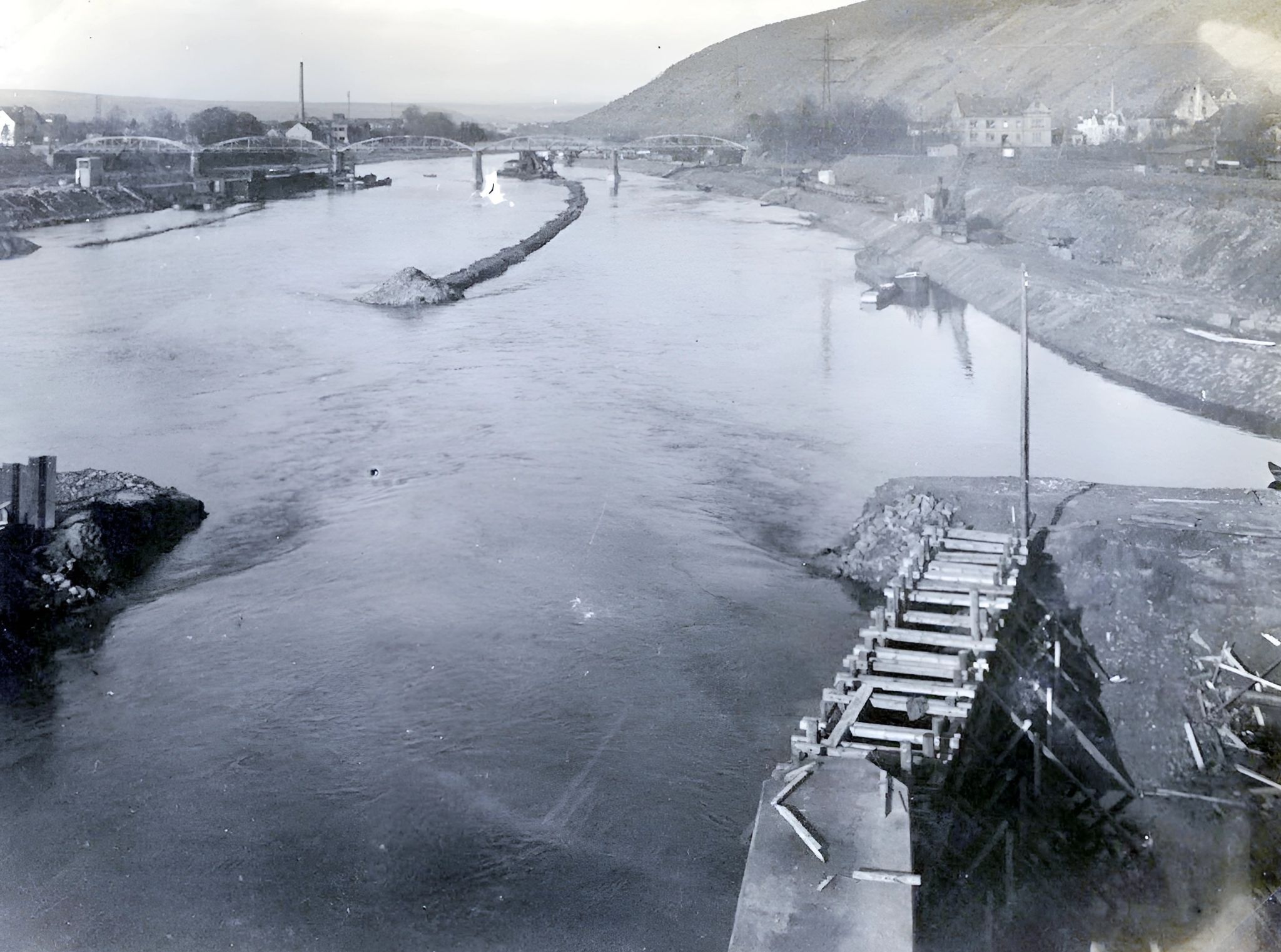 Bau der Staustufe 1928