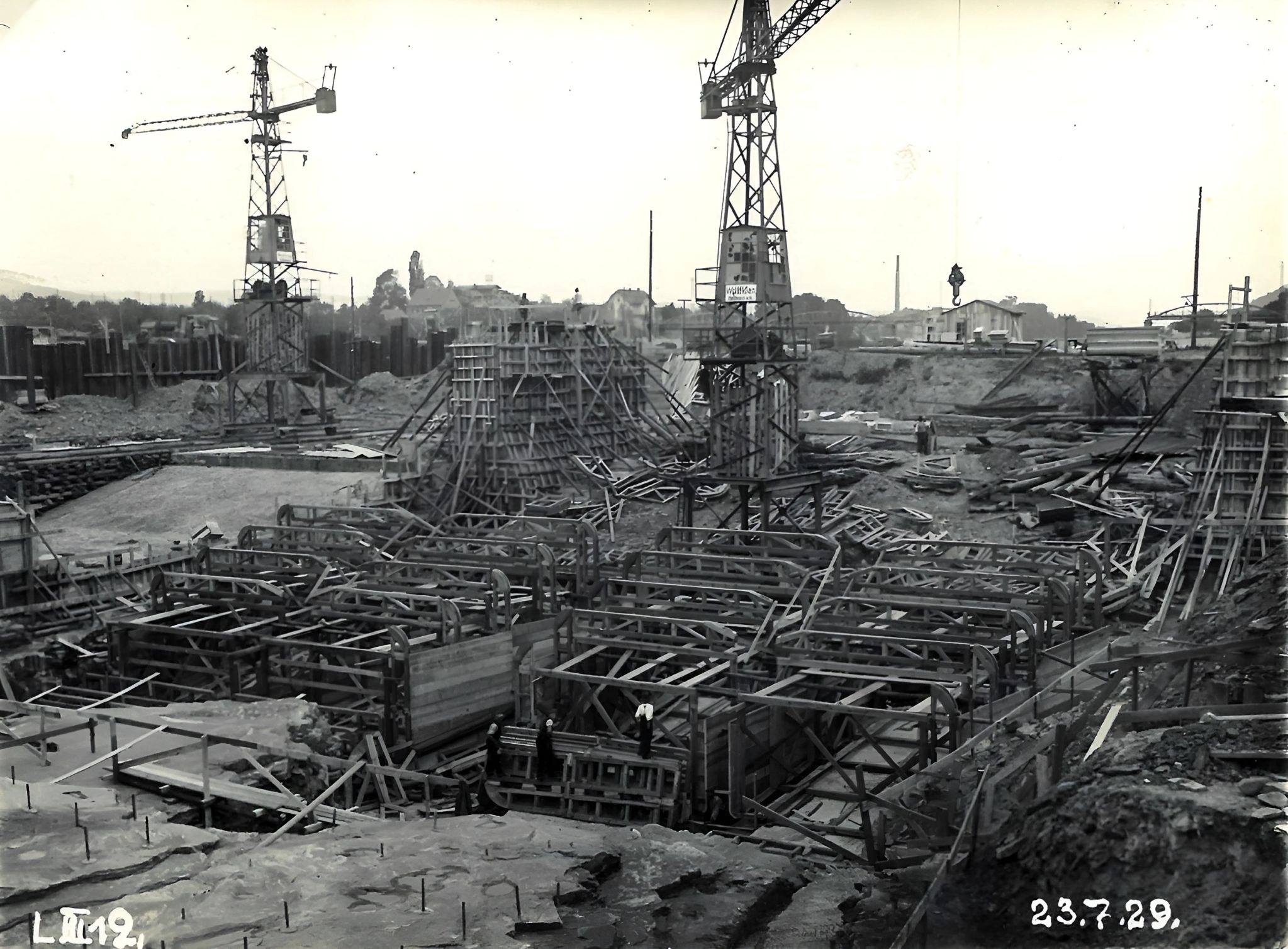 Bau der Staustufe 1929