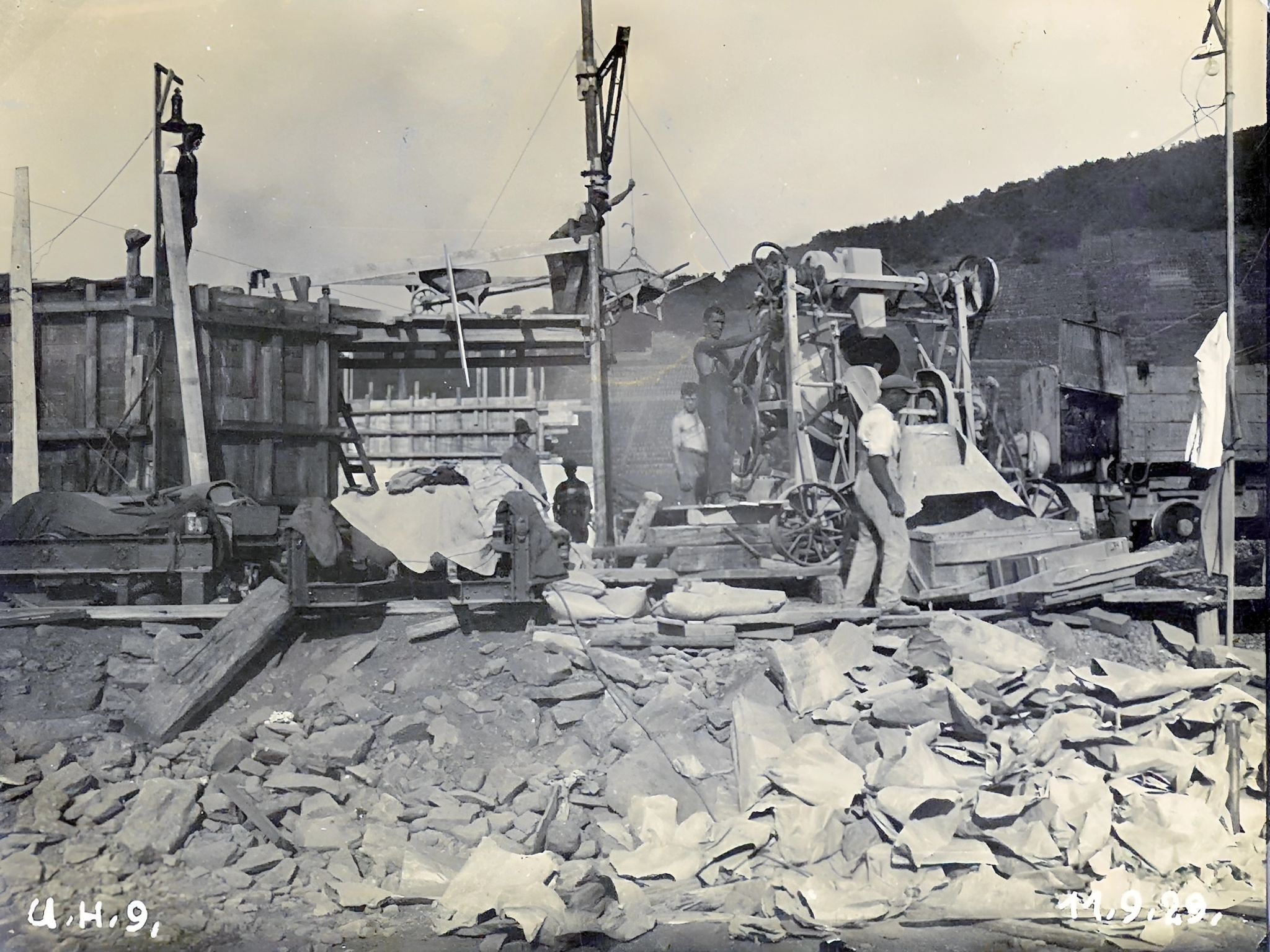 Bau der Staustufe 1929