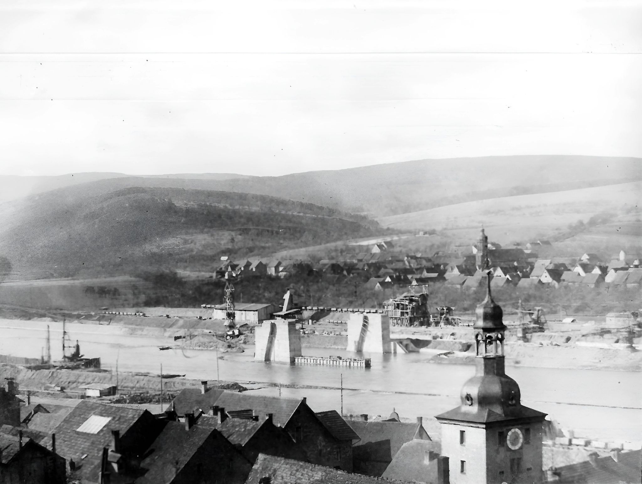 Bau der Staustufe 1929