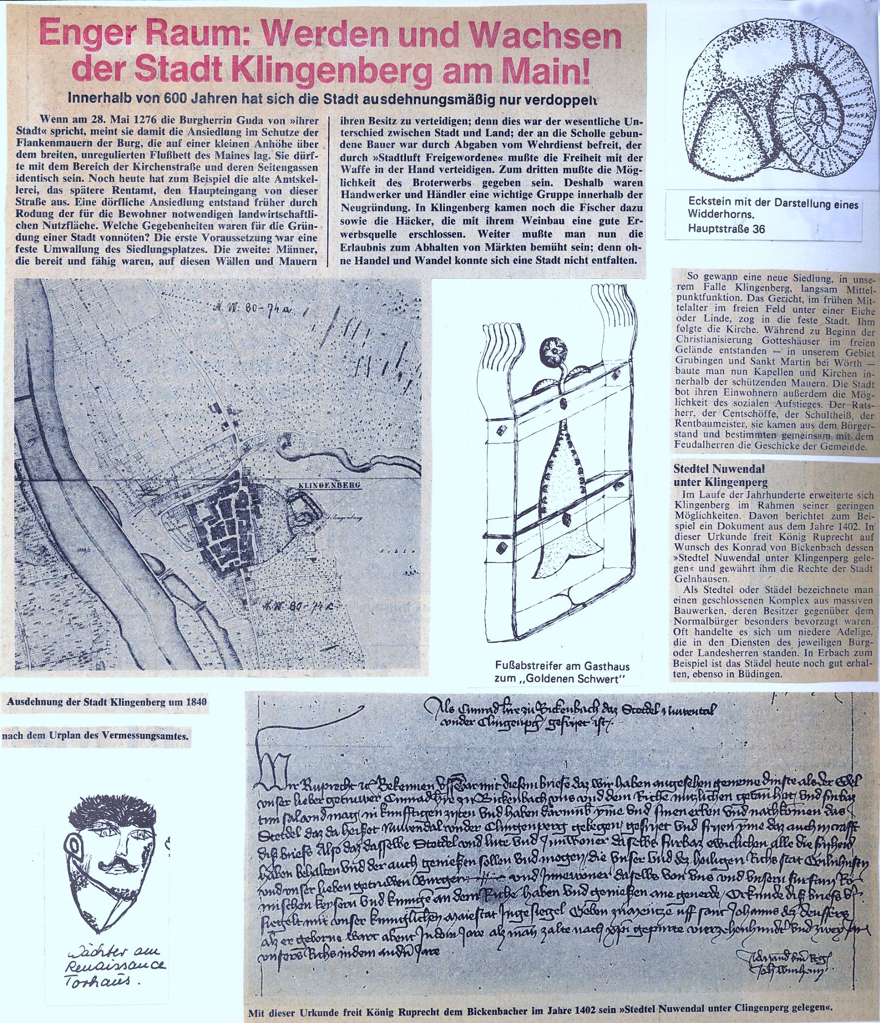 Zeitungsbericht zu den Ausdehnungsmöglichkeiten der Stadt