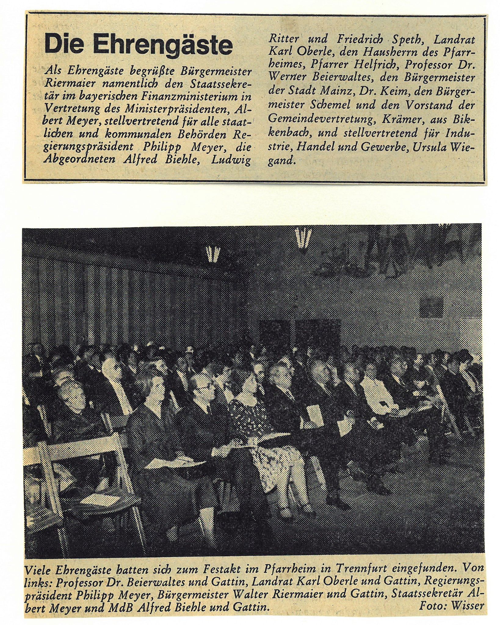 Zeitungsartikel Ehrengäste