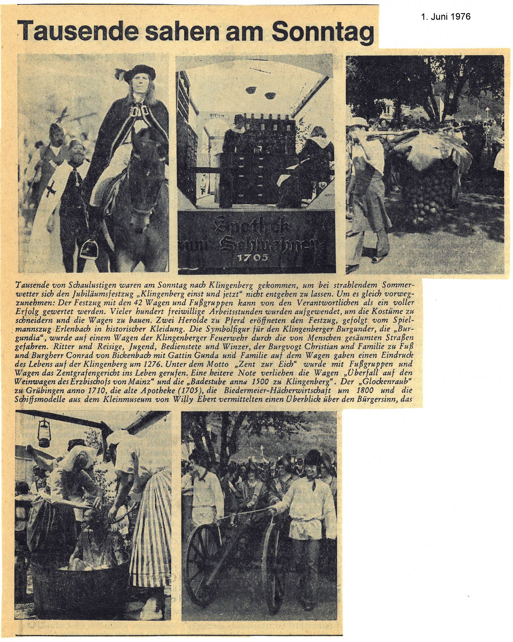 Zeitungsartikel 700 Jahrfeier Rückblende Main-Echo