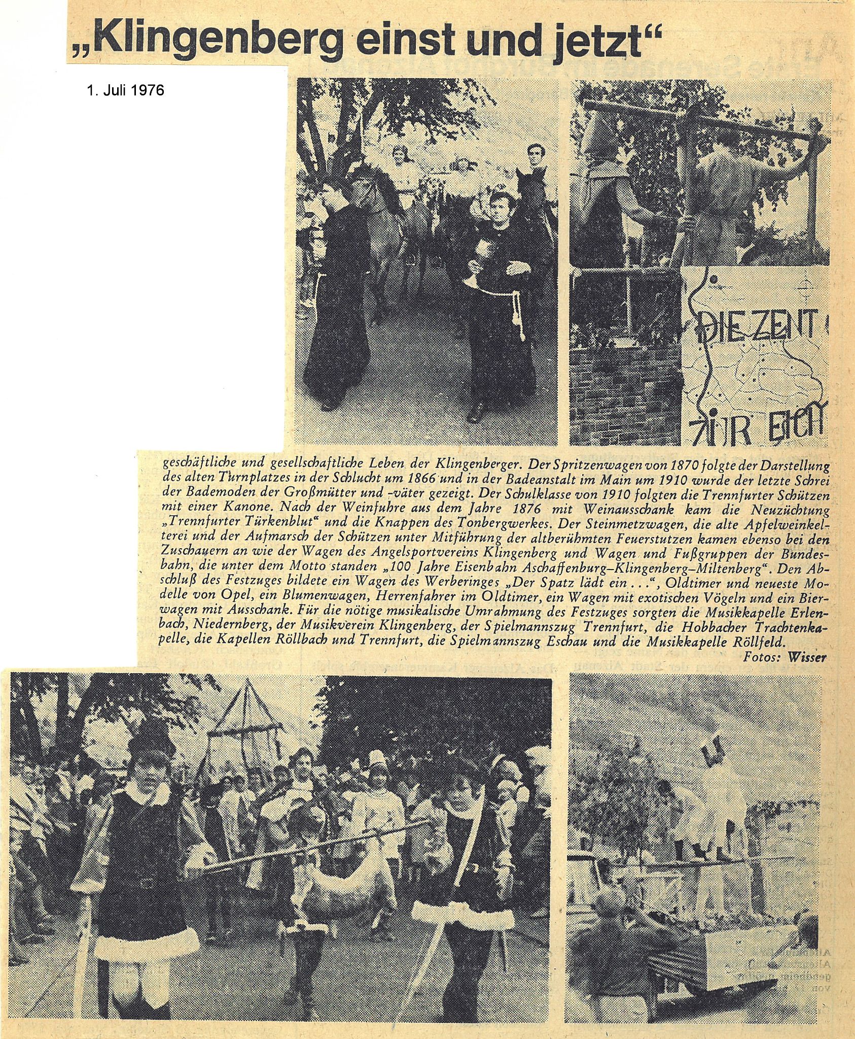 Zeitungsartikel 700 Jahrfeier Rückblende Volksblatt