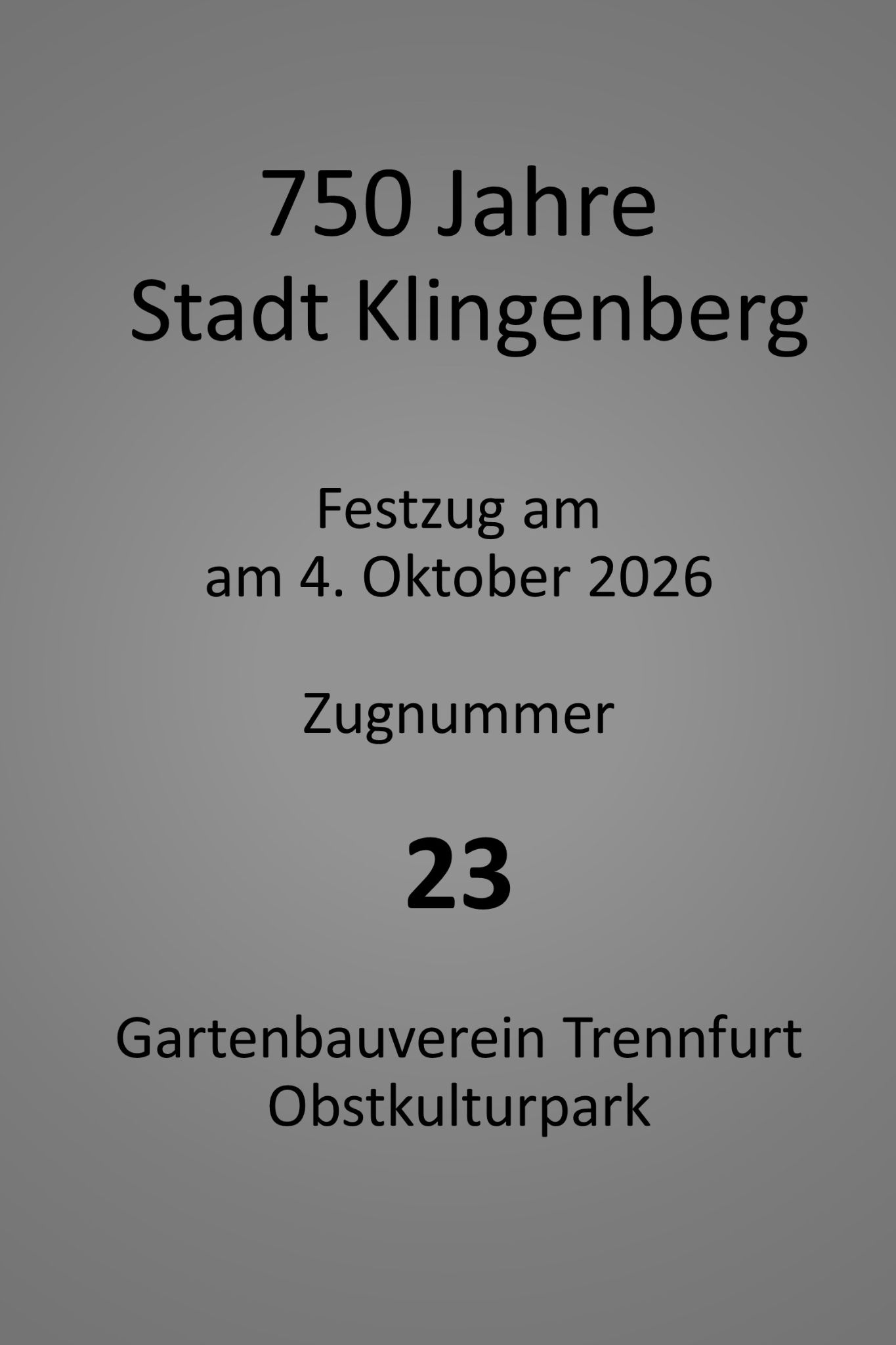 23 090 Zwischenueberschrift Zugnummer 23 20261003