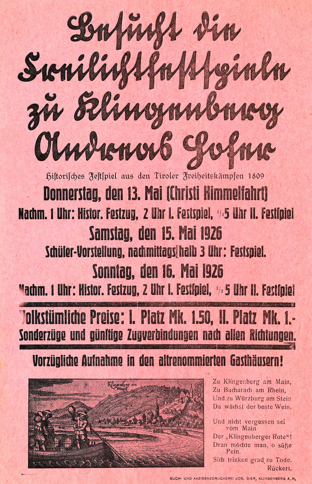 Ankündigung der Festspiele