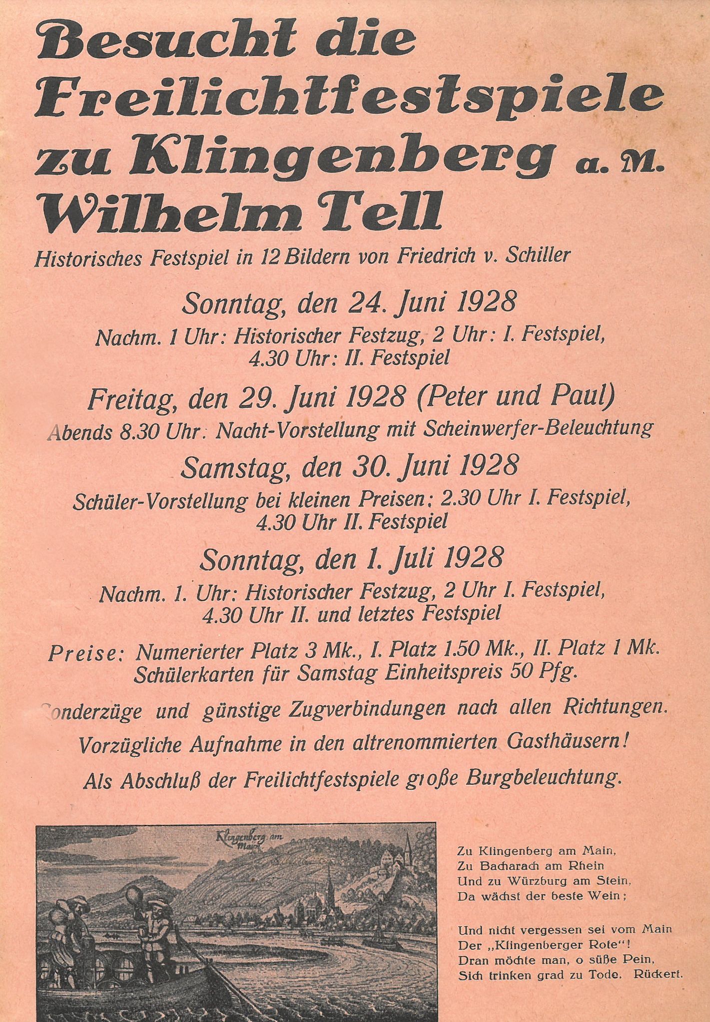 Aufruf zum Besuch der Wilhelm-Tell-Festspiele