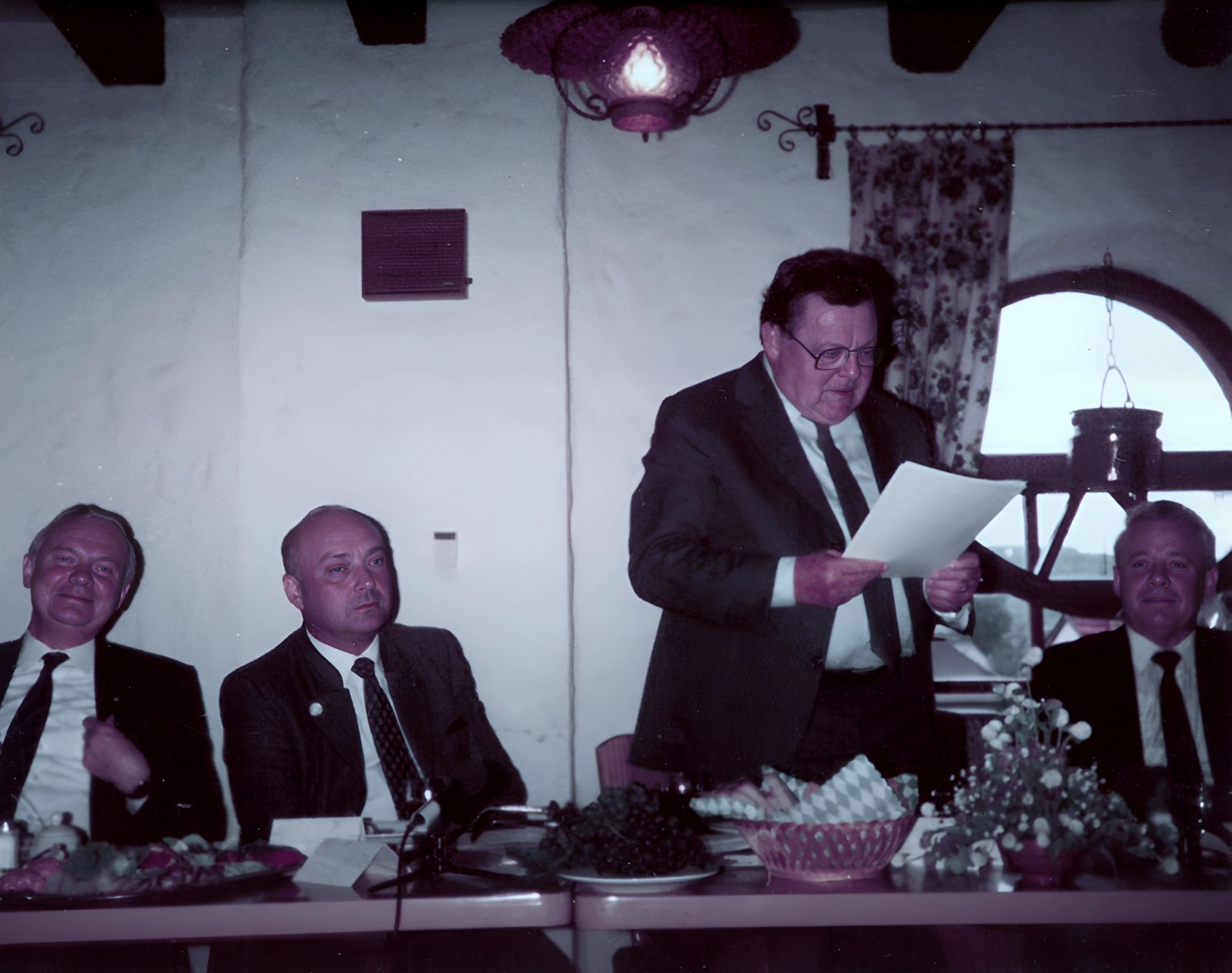 Der Bayerische Ministerpräsident Franz Josef Strauß ist zu Gast in Klingenberg 1982