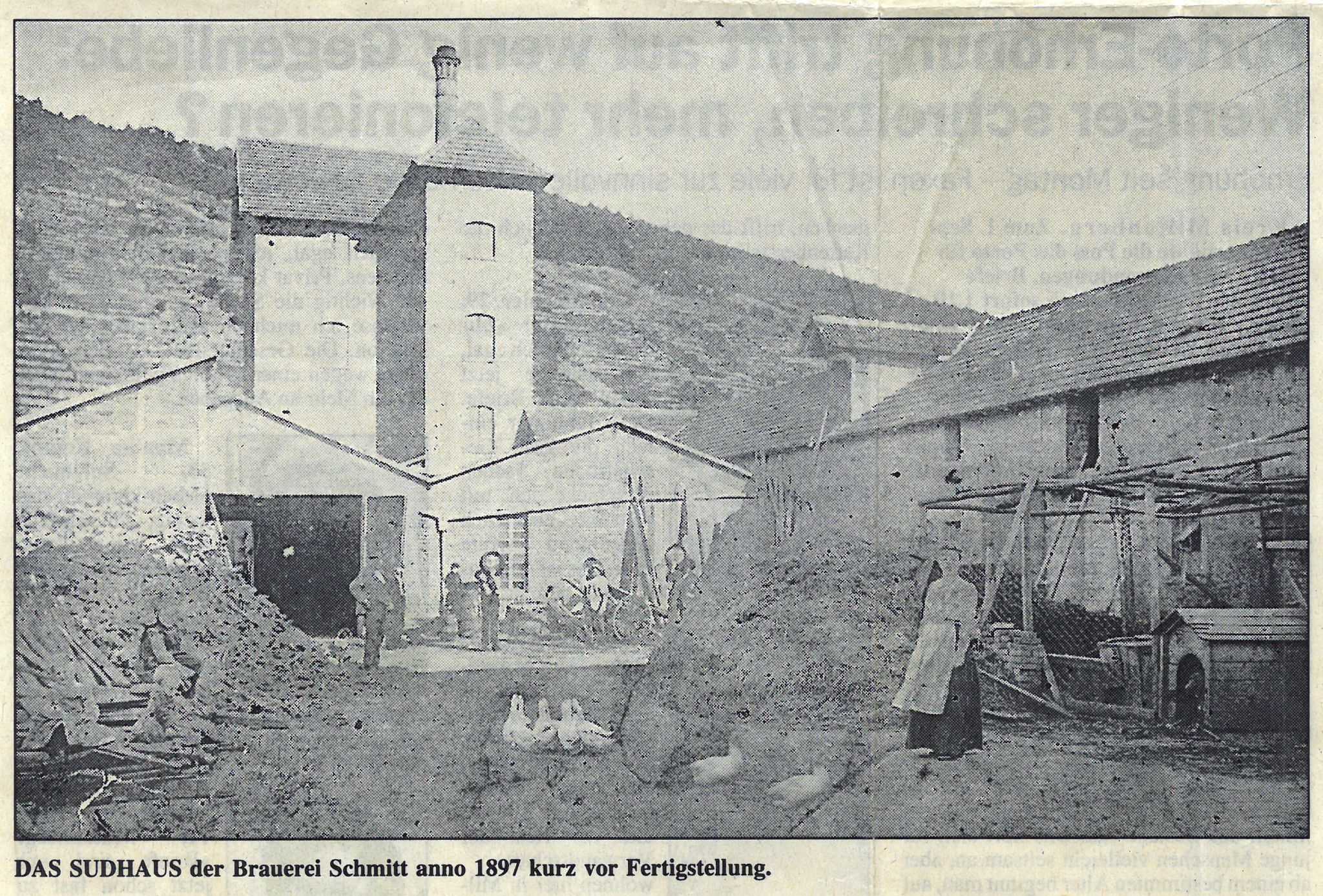 Foto Sudhaus zum Zeitungsbericht der Brauerei Schmitt