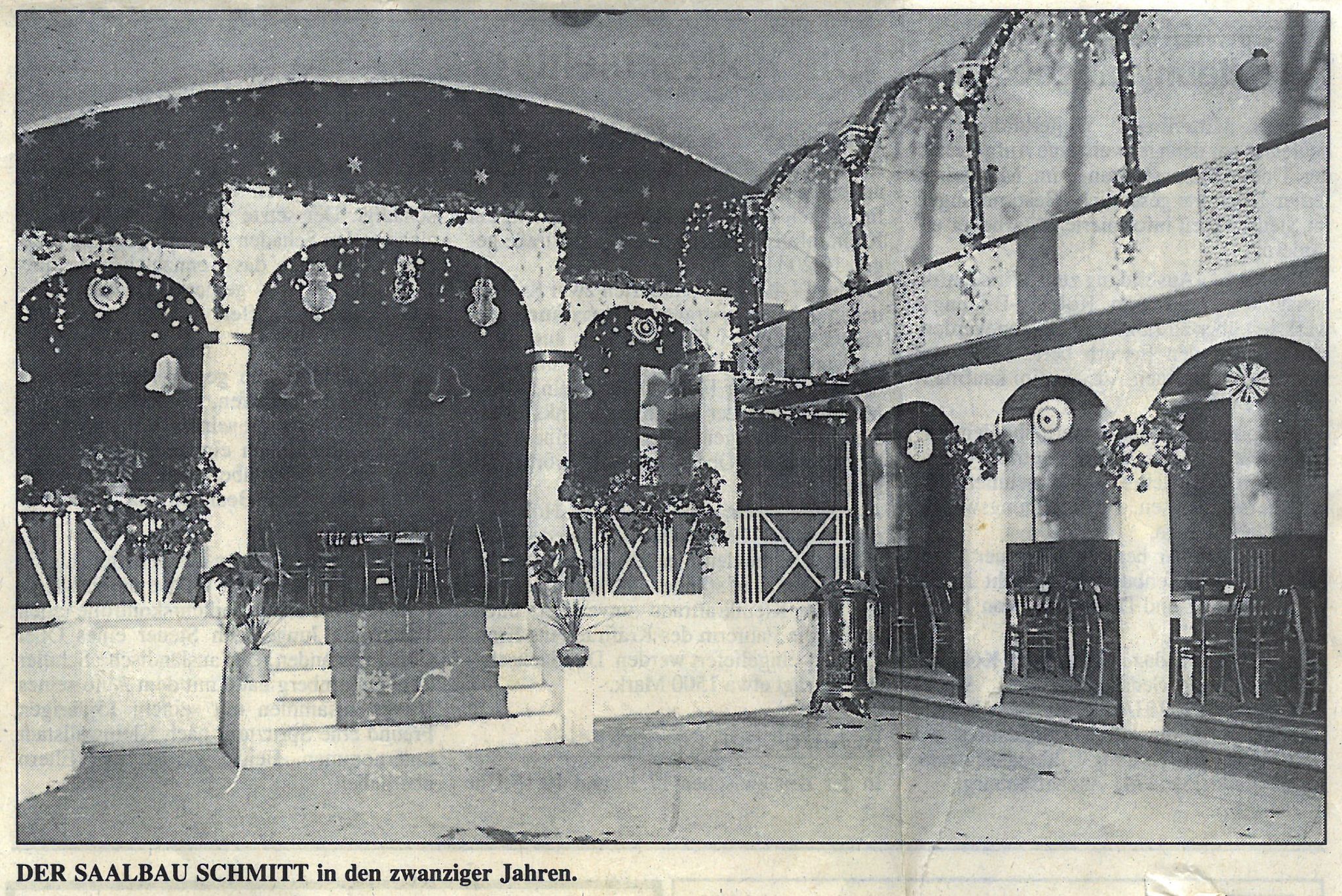 Foto Saalbau Schmitt zum Zeitungsbericht der Brauerei Schmitt