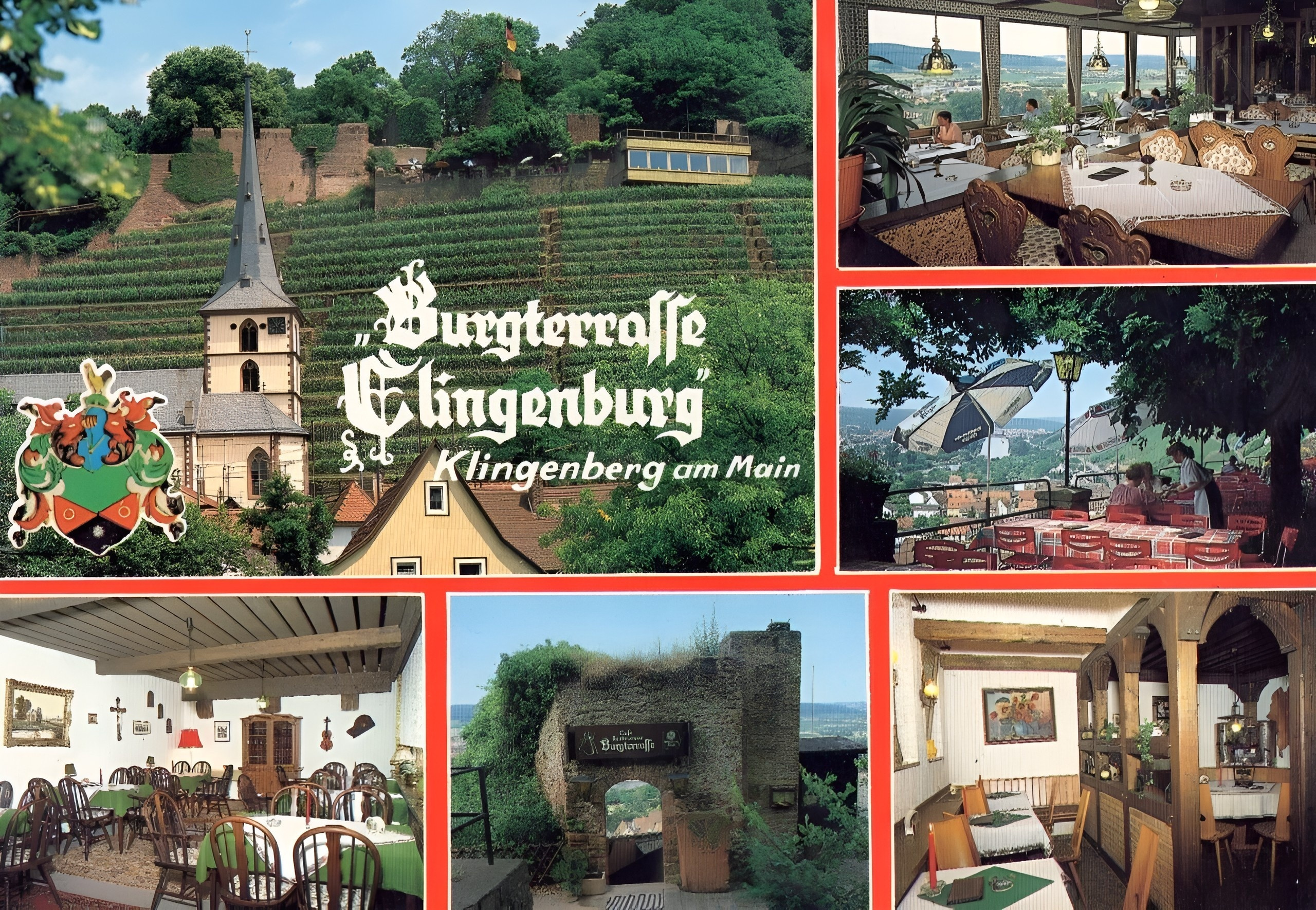 Ansichtskarte der Burgterrasse um 1980