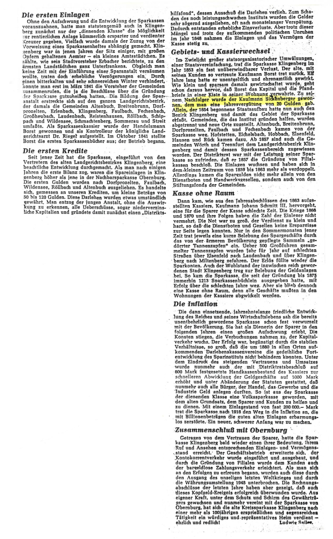 Die Sparkasse Klingenberg