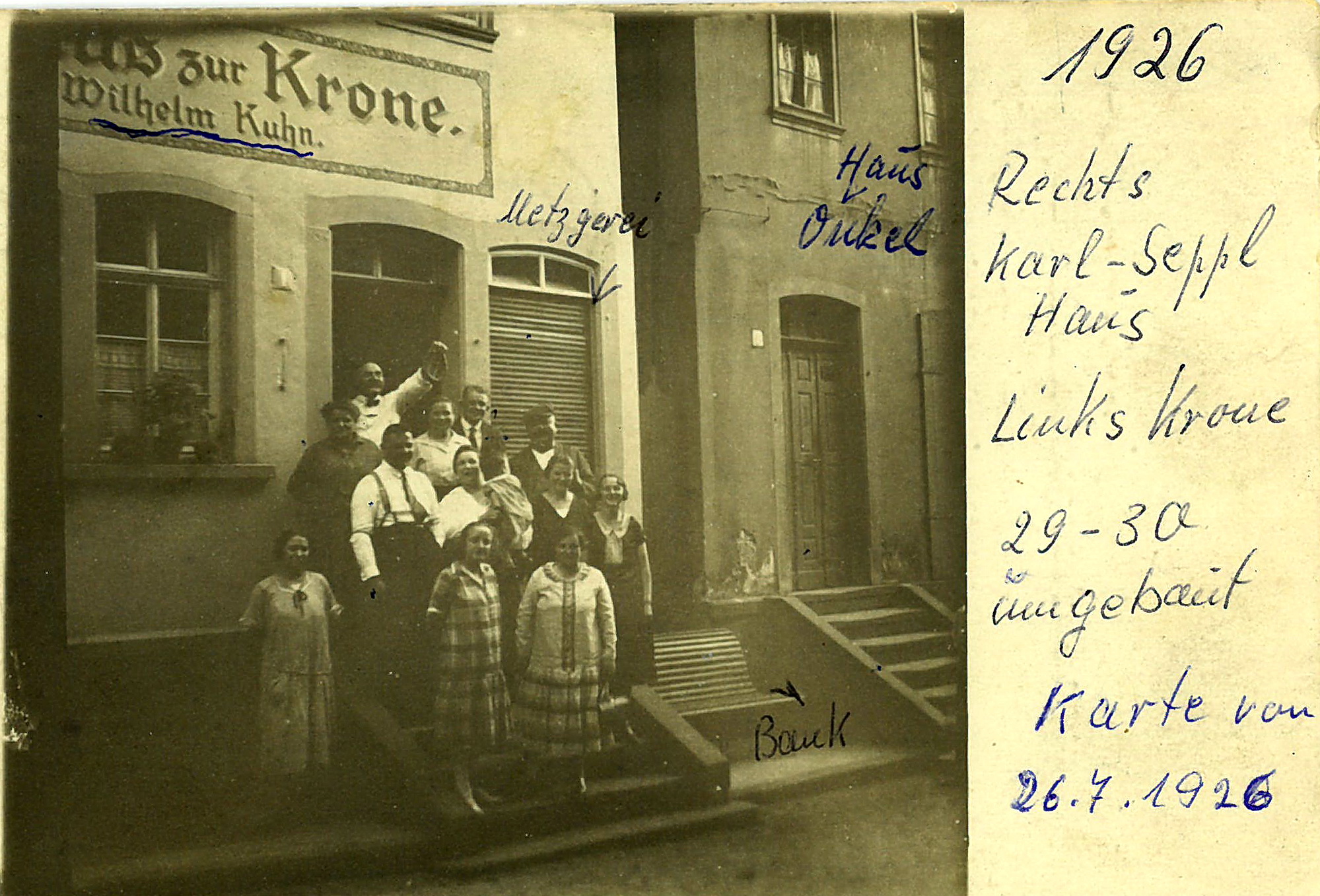 Ansichtskarte "Gasthaus zur Krone" 1926