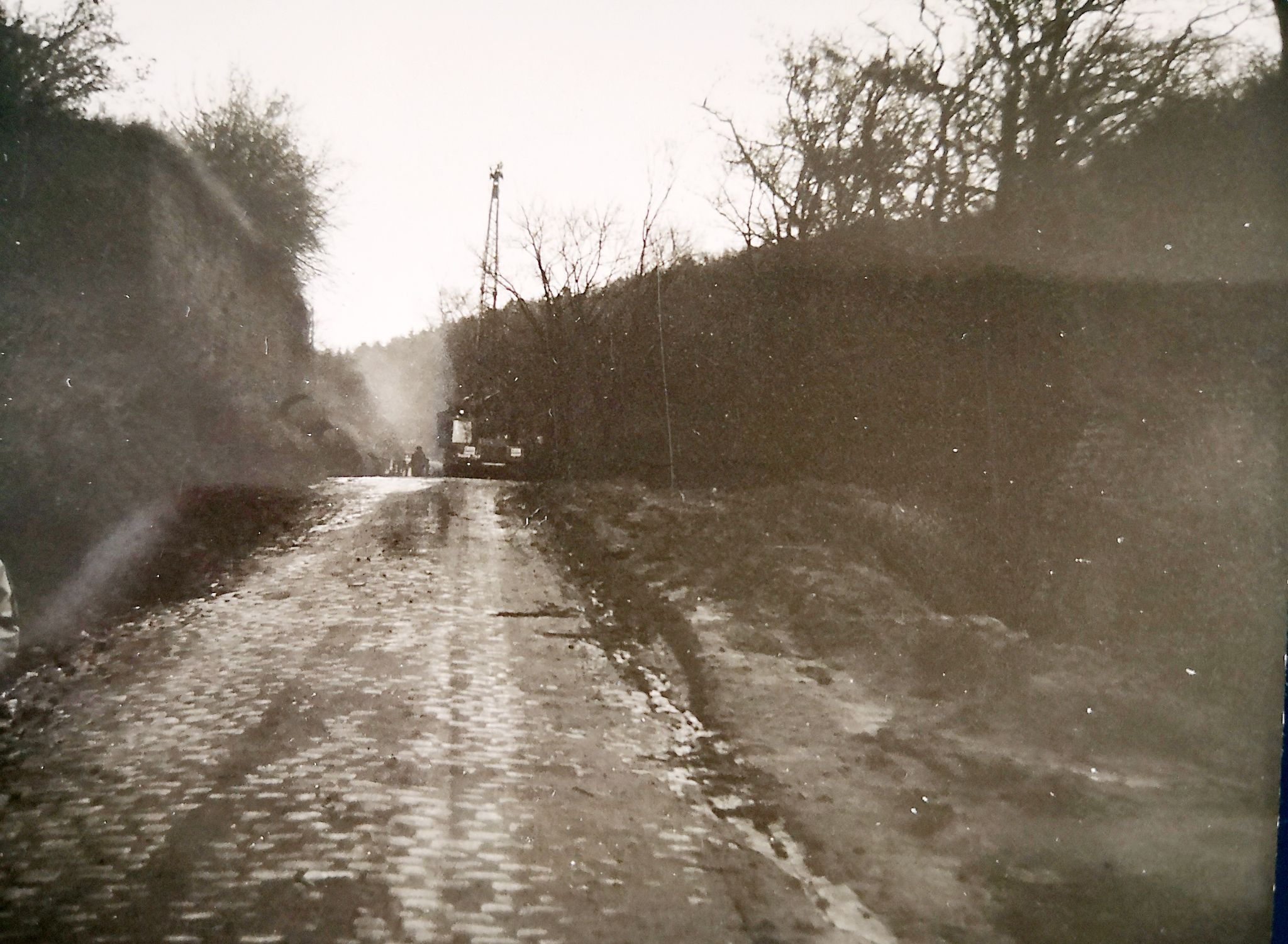 Beim Ausbau der Bergwerkstraße in den 1970er Jahren