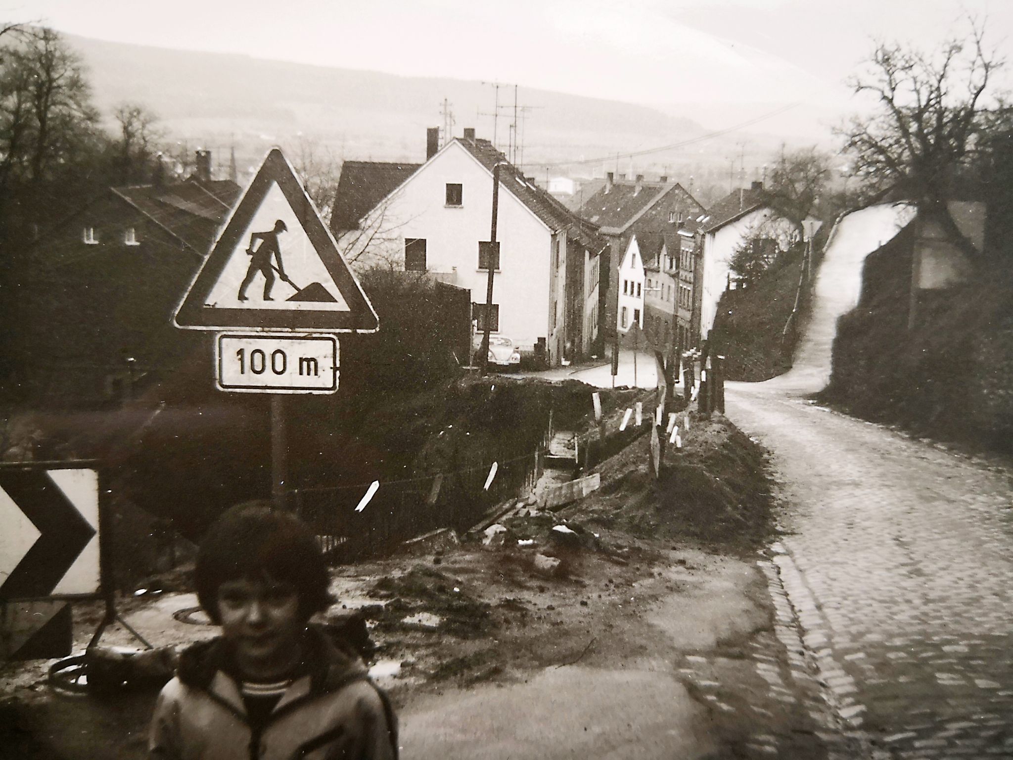 Beim Ausbau der Bergwerkstraße in den 1970er Jahren