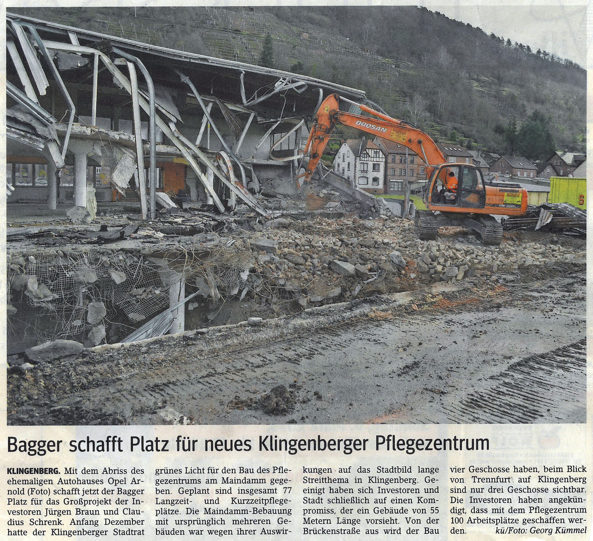 Zeitungsartikel zur Neubebauung