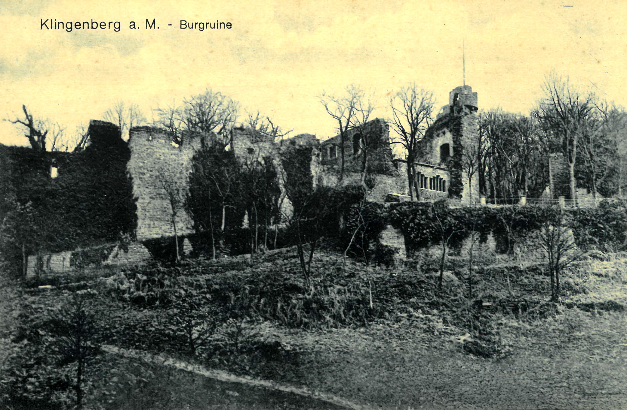 Ansichtskarte der Burgruine um 1910