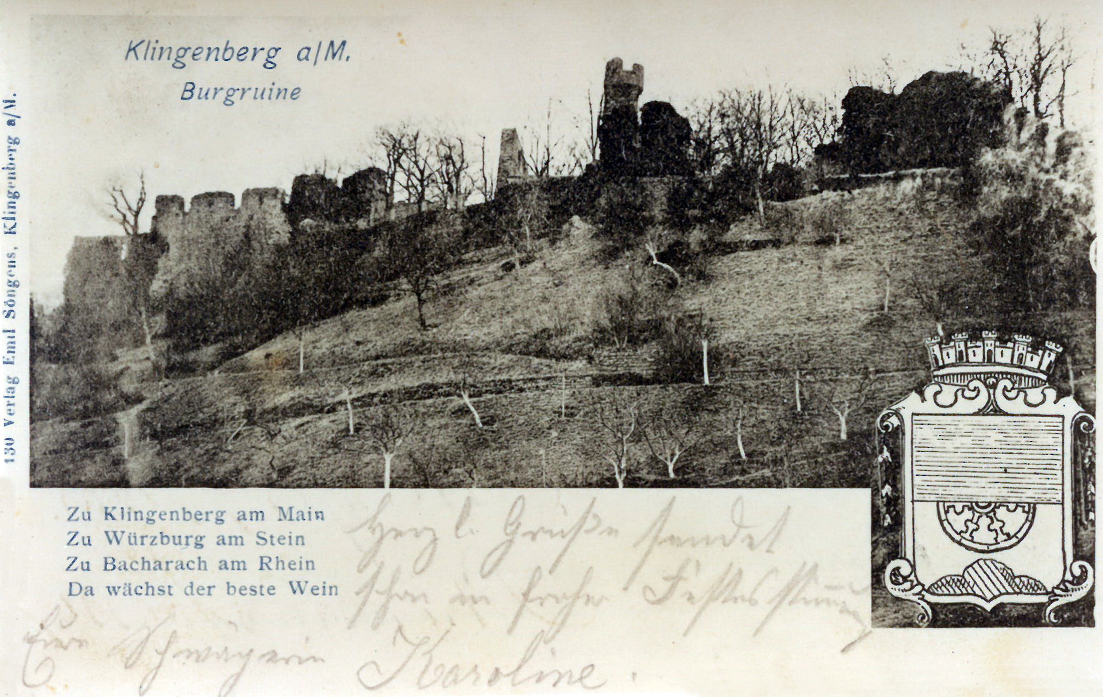 Ansichtskarte der Burgruine um 1910