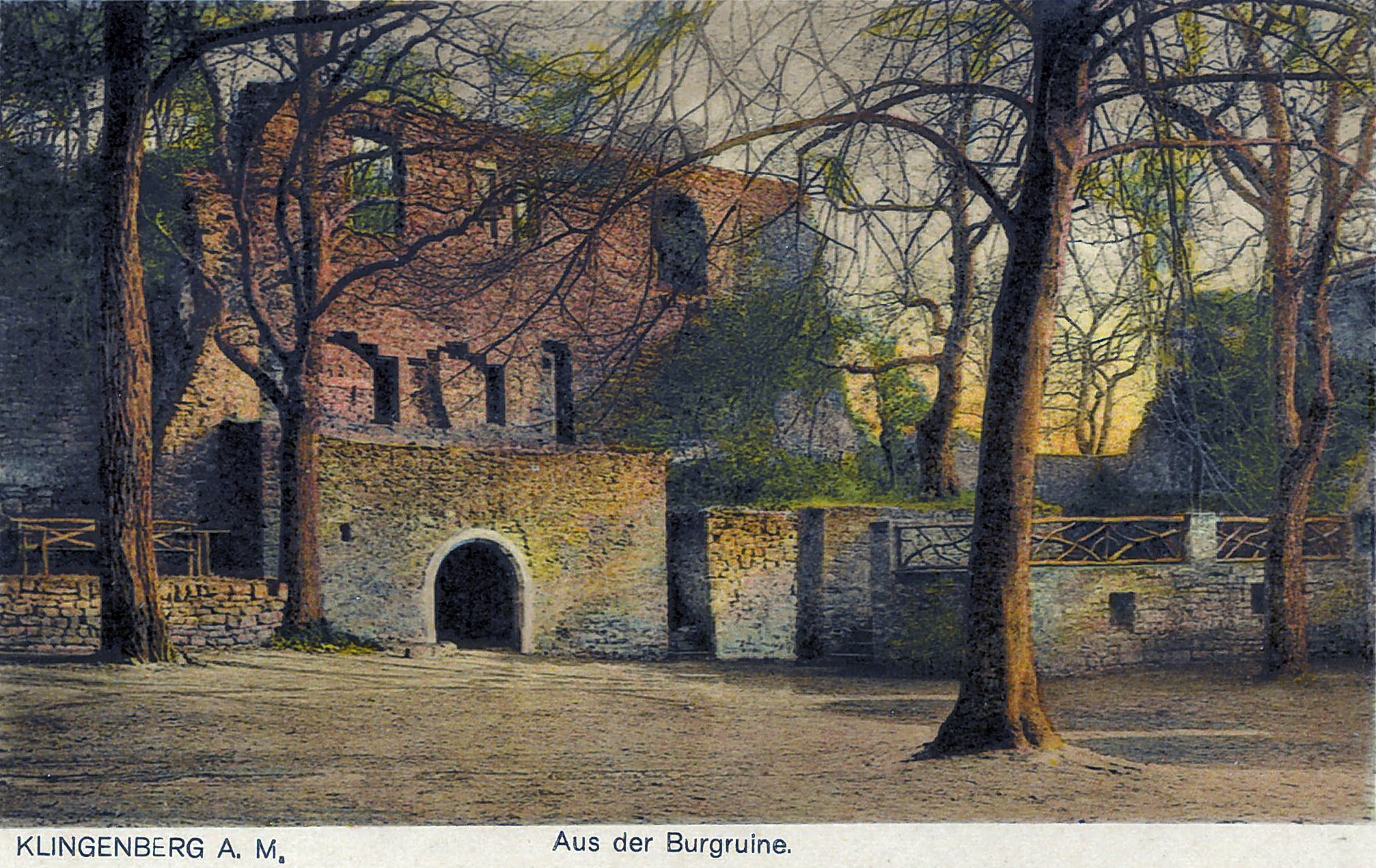 Ansichtskarte der Burgruine um 1925