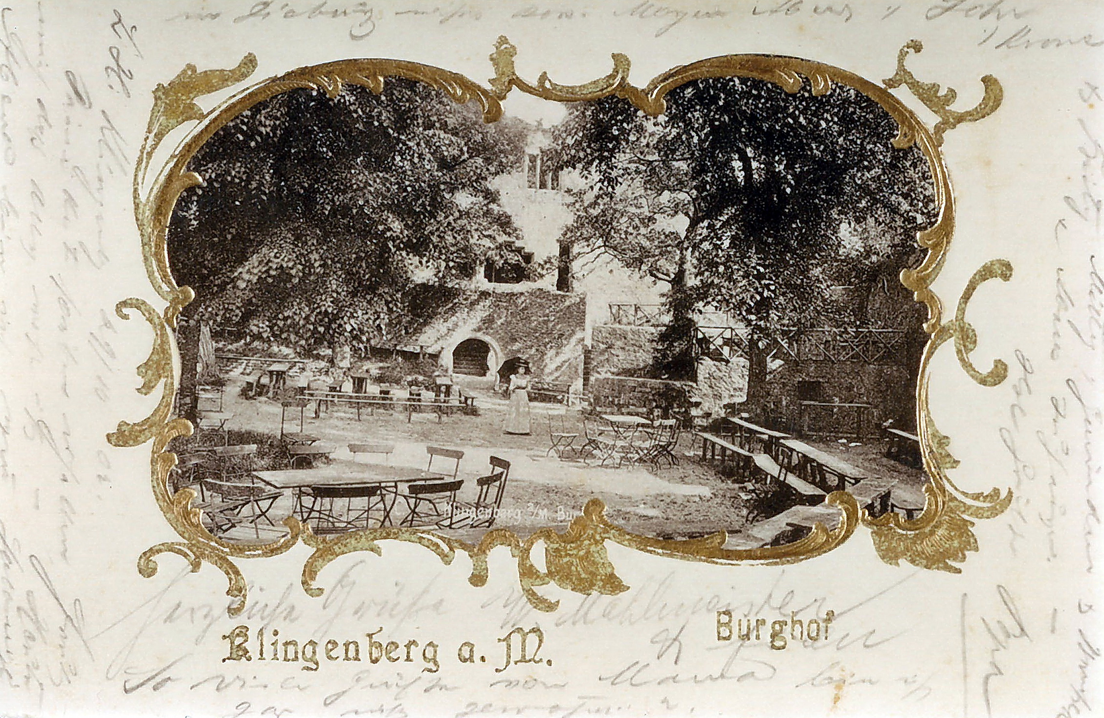 Ansichtskarte der Burgruine um 1925